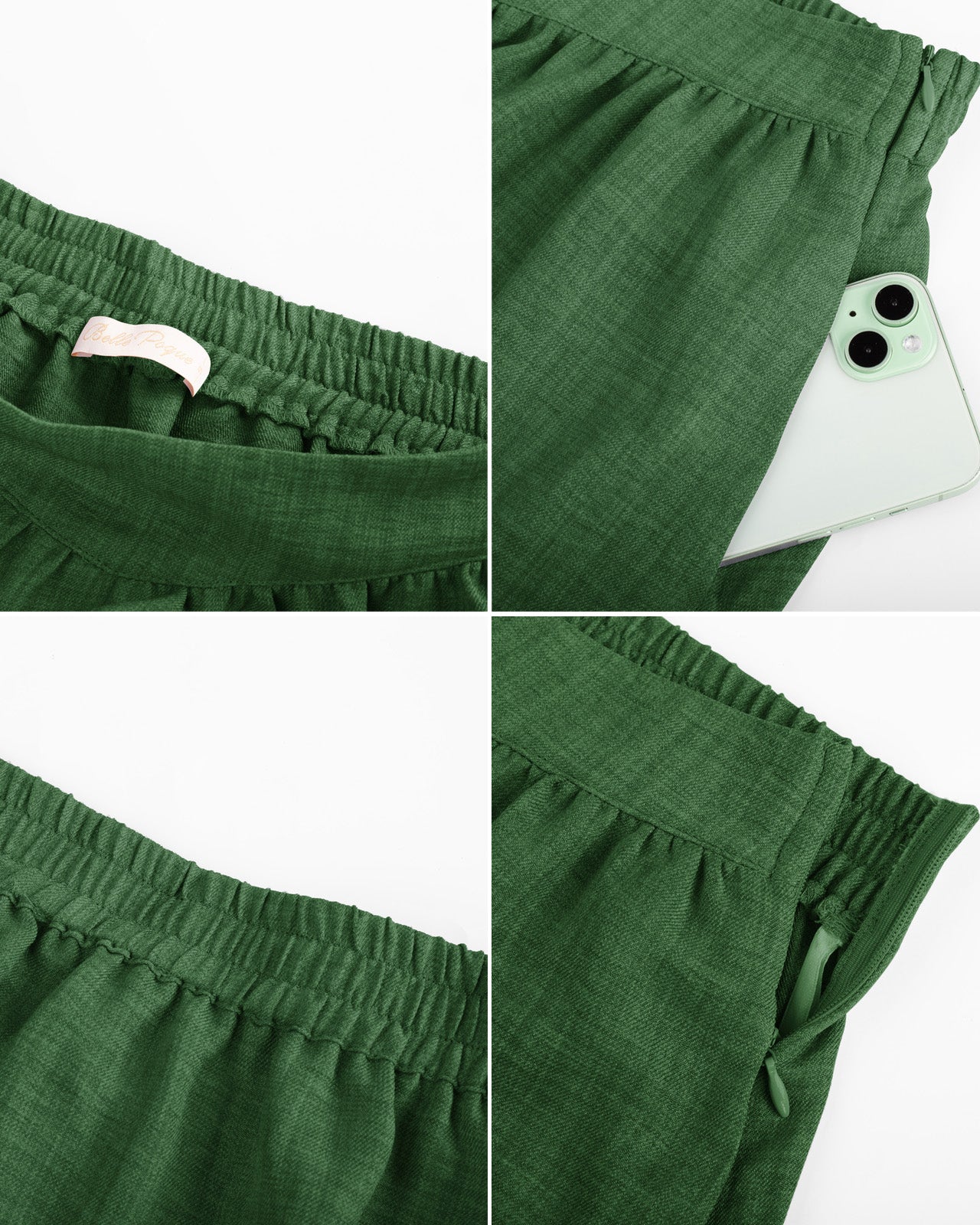 belle poque BP Women Vintage 2-Layer Swing Skirt Elastic High Waist Maxi Skirt