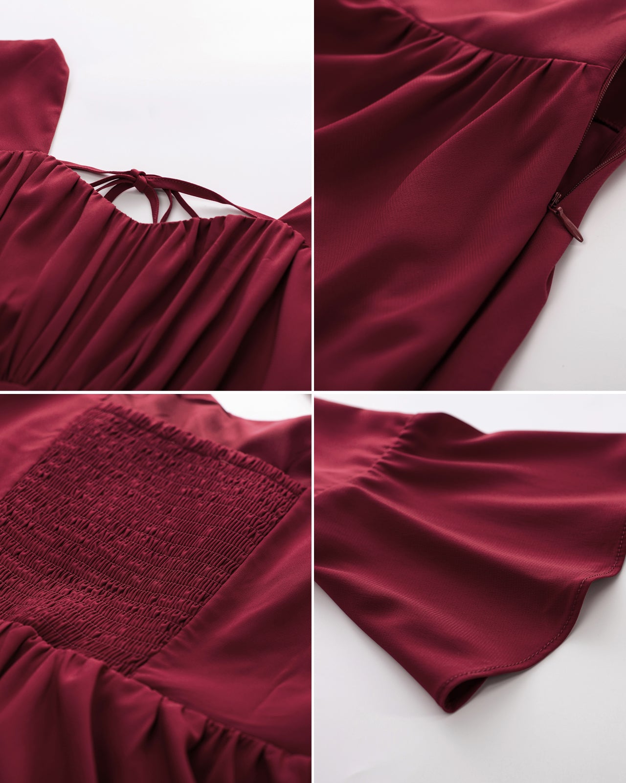 belle poque Vintage 3-Layer Cake Dress Long Sleeve Square V-Neck A-Line Midi Dress