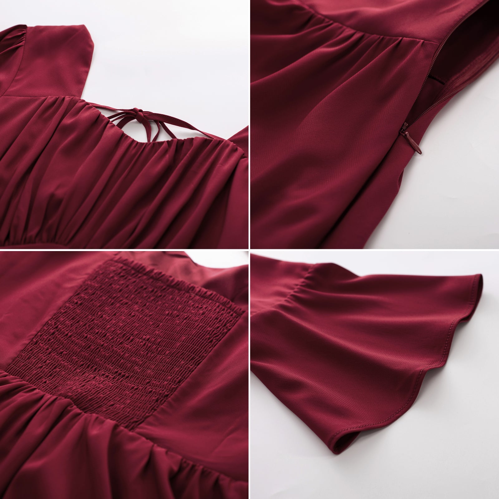 belle poque Vintage 3-Layer Cake Dress Long Sleeve Square V-Neck A-Line Midi Dress