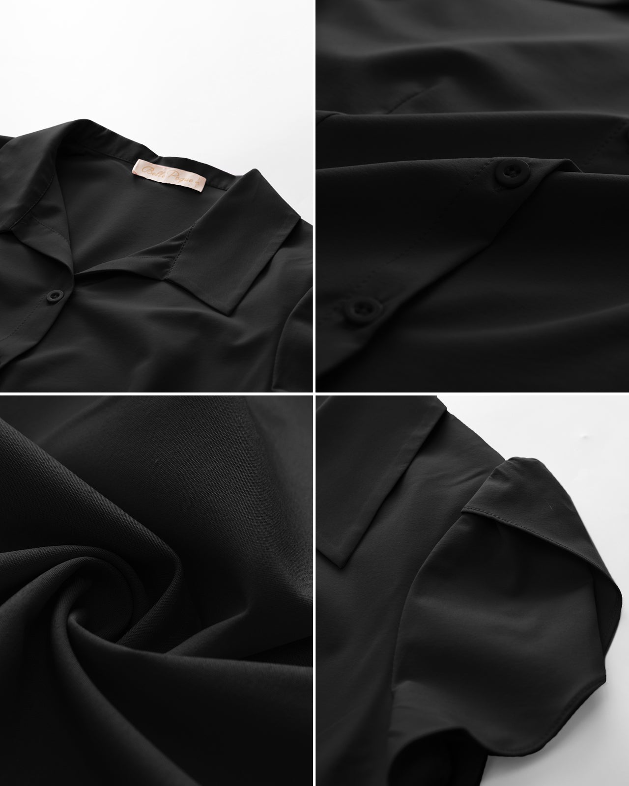 belle poque Business Casual Shirts Tops Summer Button Blouse for Women