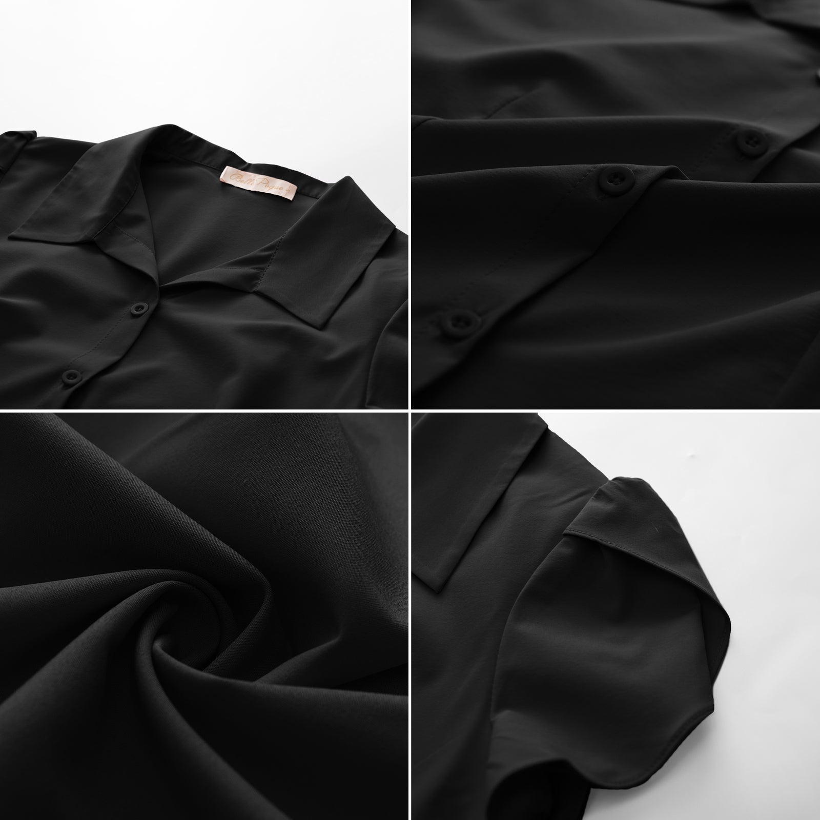 belle poque Business Casual Shirts Tops Summer Button Blouse for Women