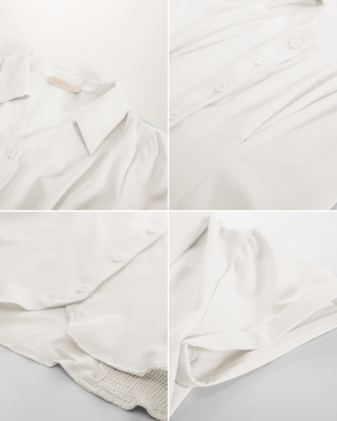 belle poque Short Sleeve Button Down Polka Dot Patterns Shirts Vintage Shirts Business Blouse Tops