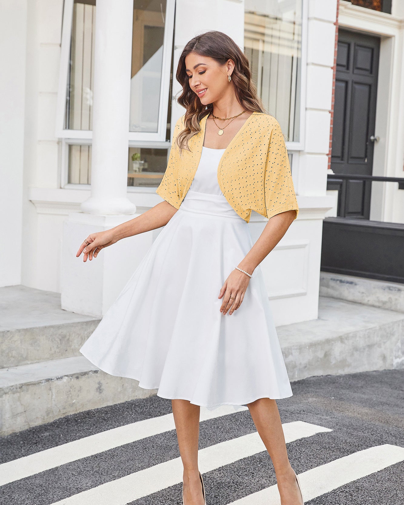 belle poque Vintage Open Front Bolero Shrug Batwing Short Sleeve