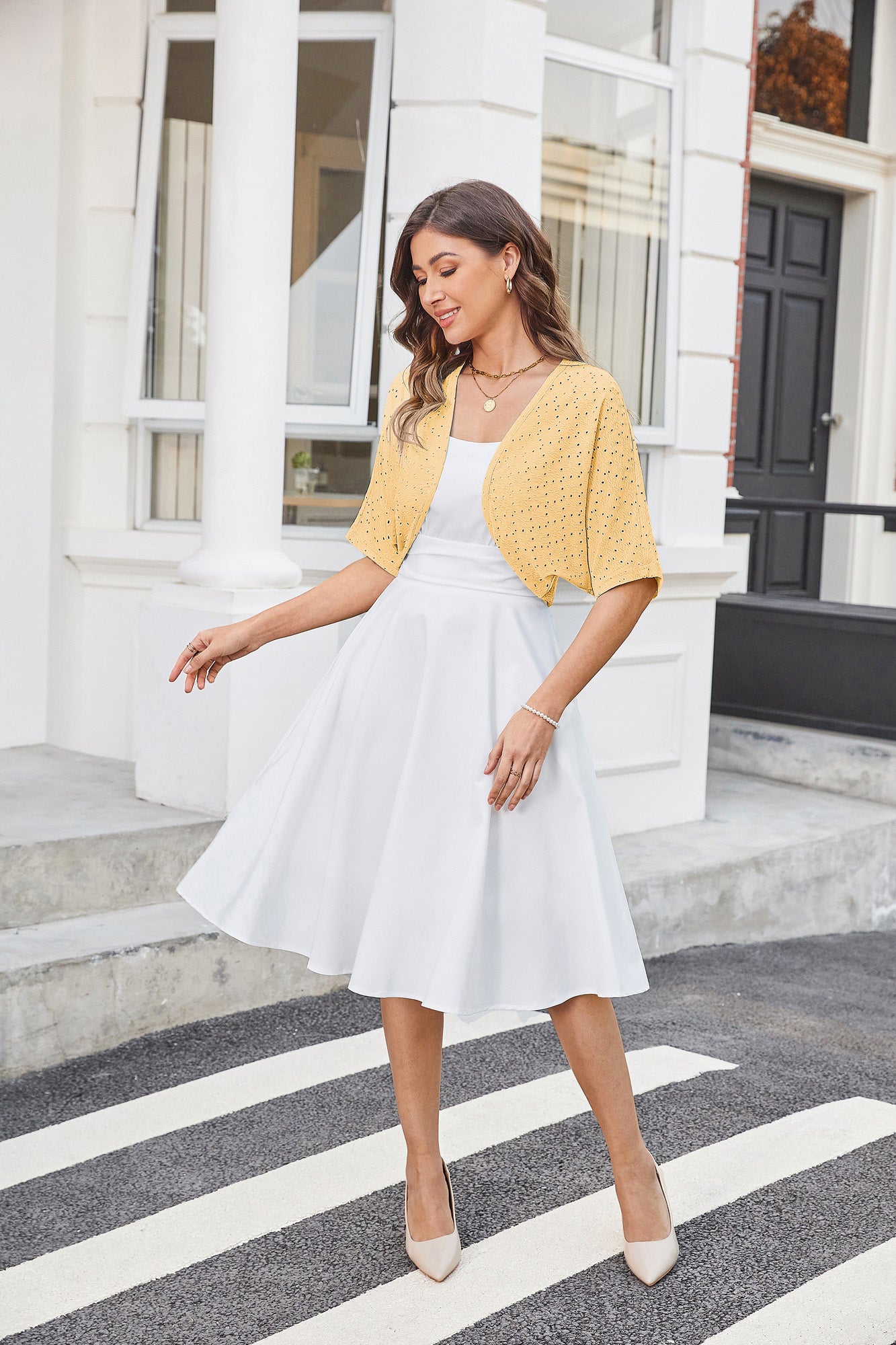 belle poque Vintage Open Front Bolero Shrug Batwing Short Sleeve