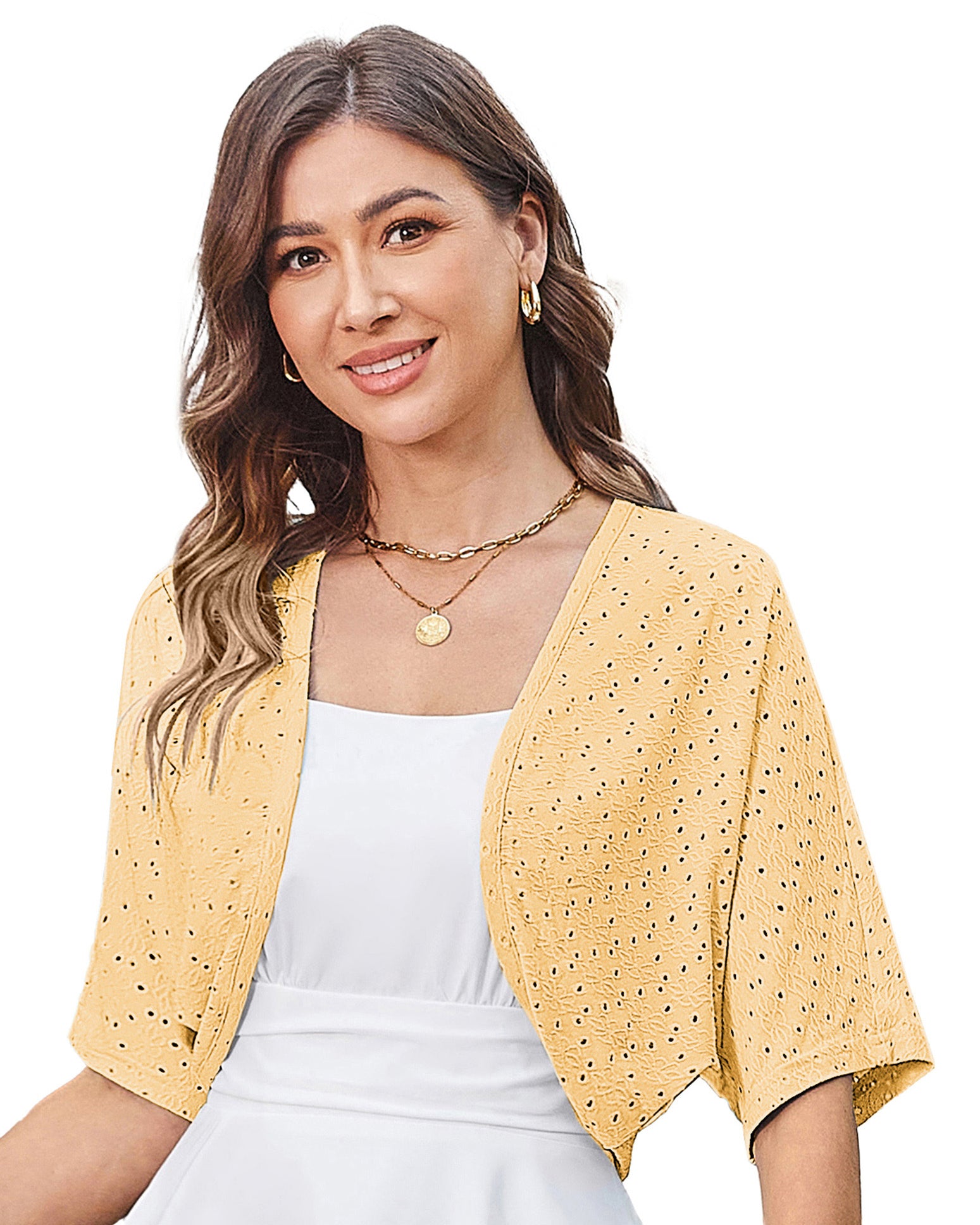 belle poque Vintage Open Front Bolero Shrug Batwing Short Sleeve