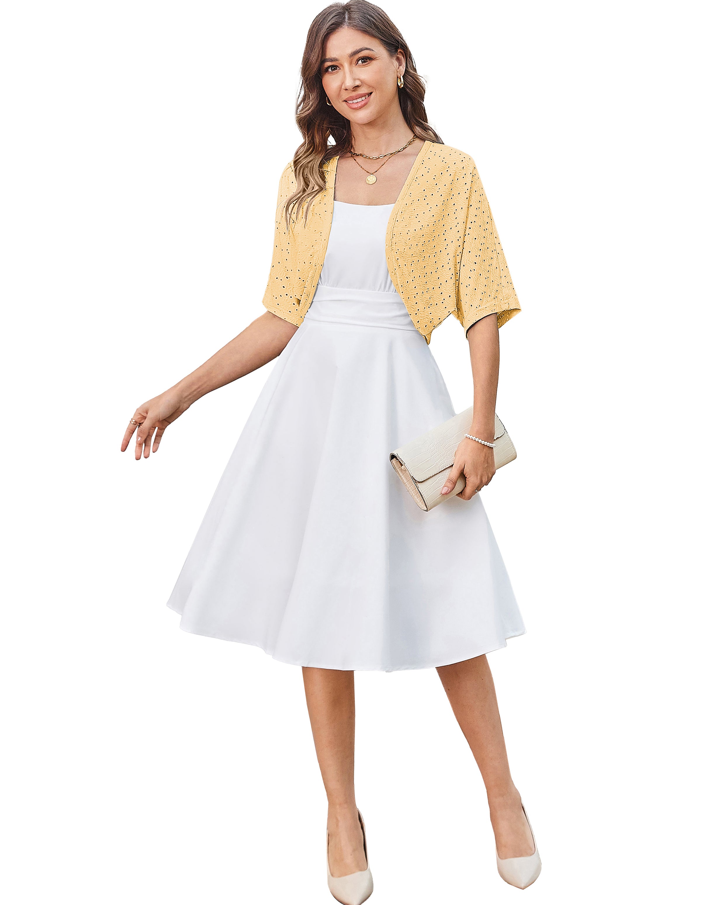 belle poque Vintage Open Front Bolero Shrug Batwing Short Sleeve