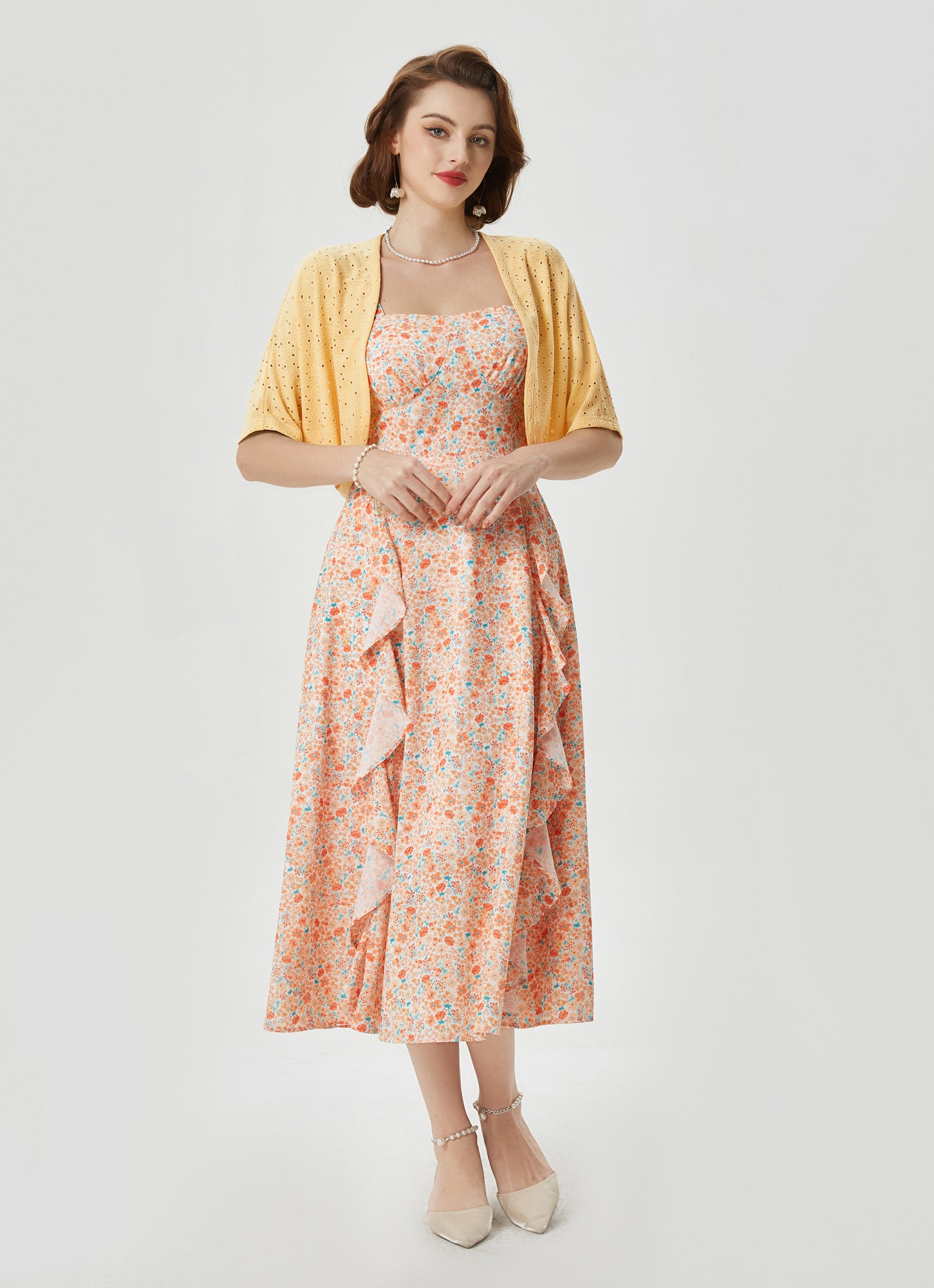 belle poque Vintage Open Front Bolero Shrug Batwing Short Sleeve