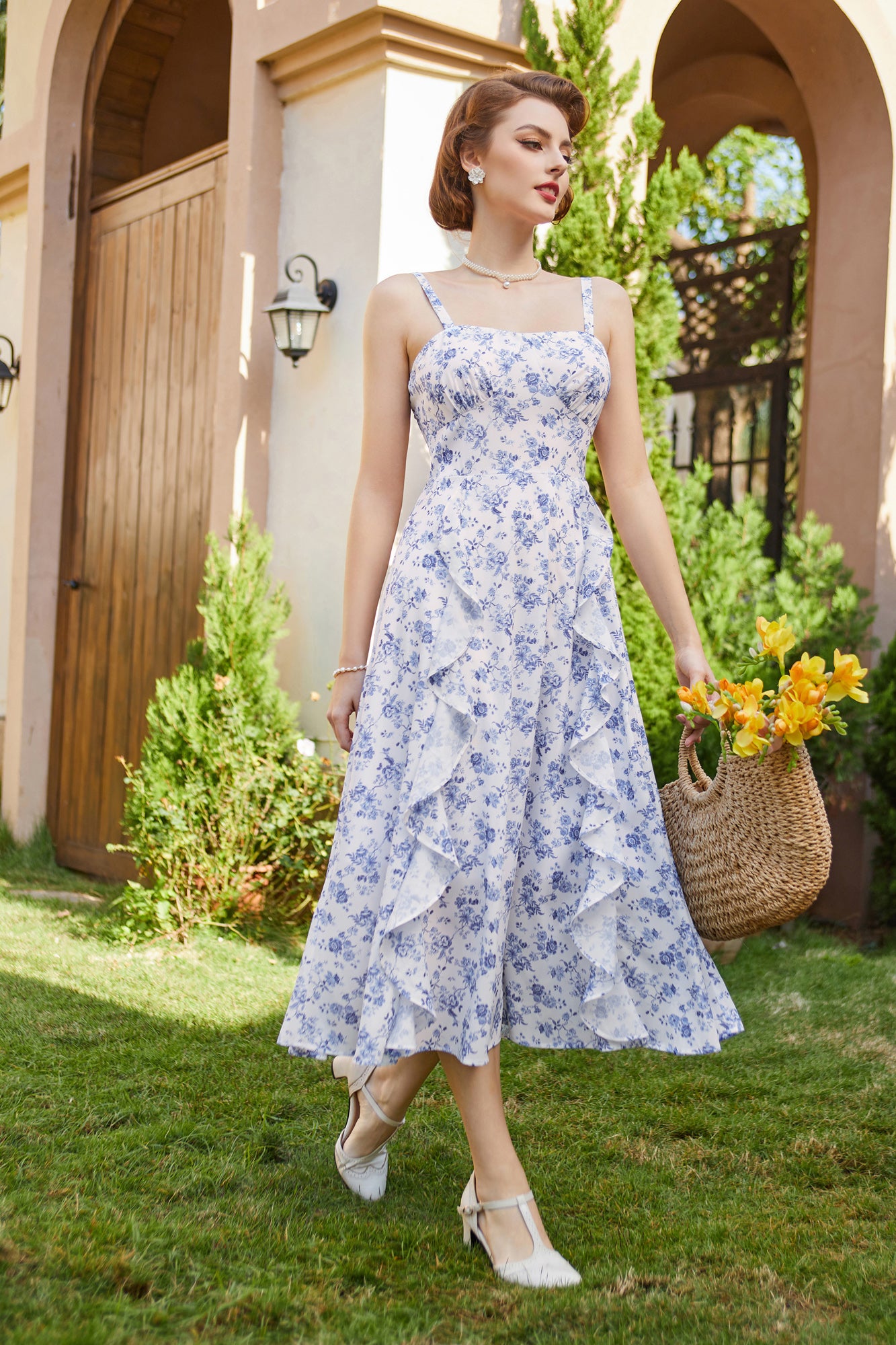 belle poque Sun Slip Dresses for Women Boho Maxi Dresses Casual Spaghetti Ruffle Dress