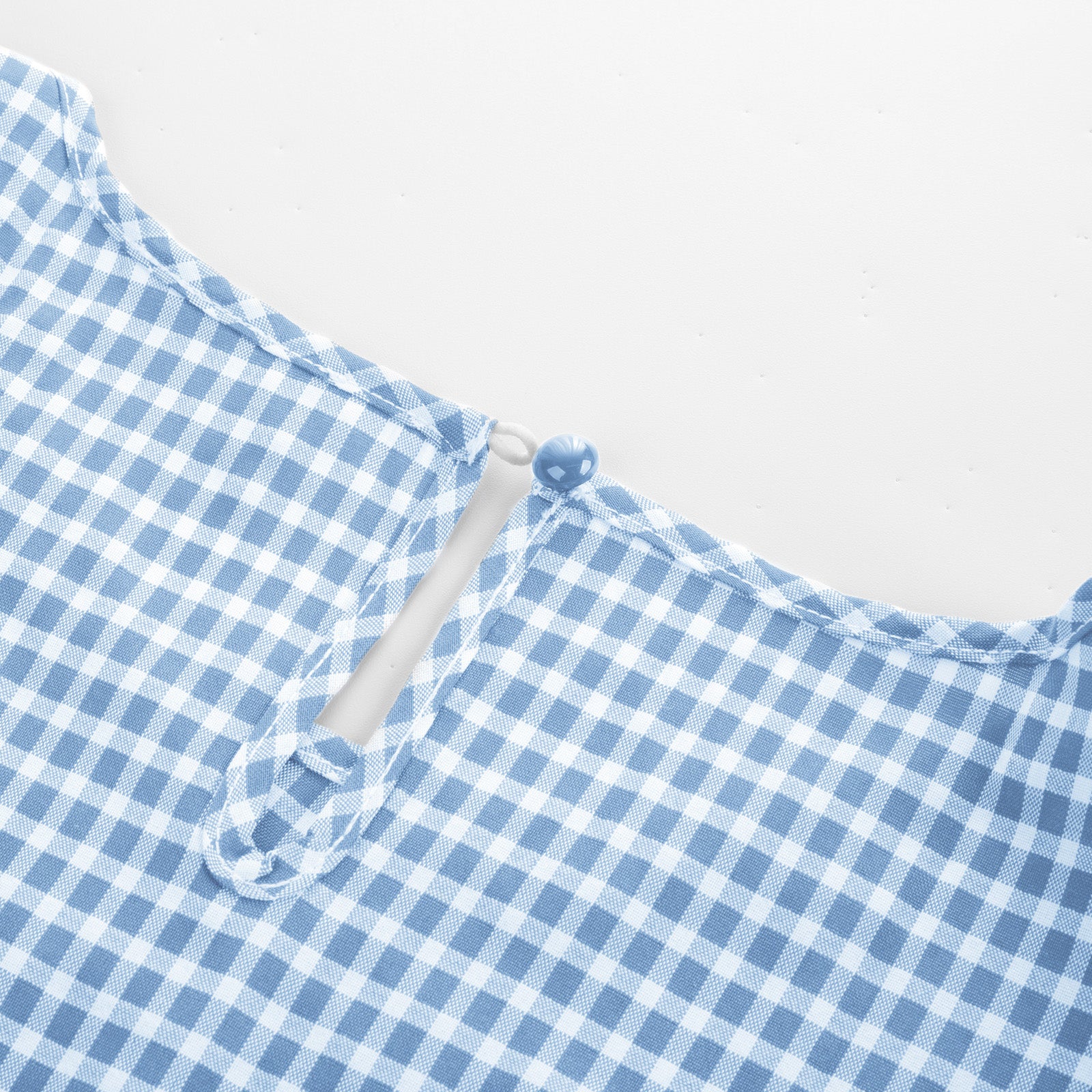 belle poque BP Women Vintage Plaided Tops Flutter Sleeve Crew Neck Keyhole Back Tops