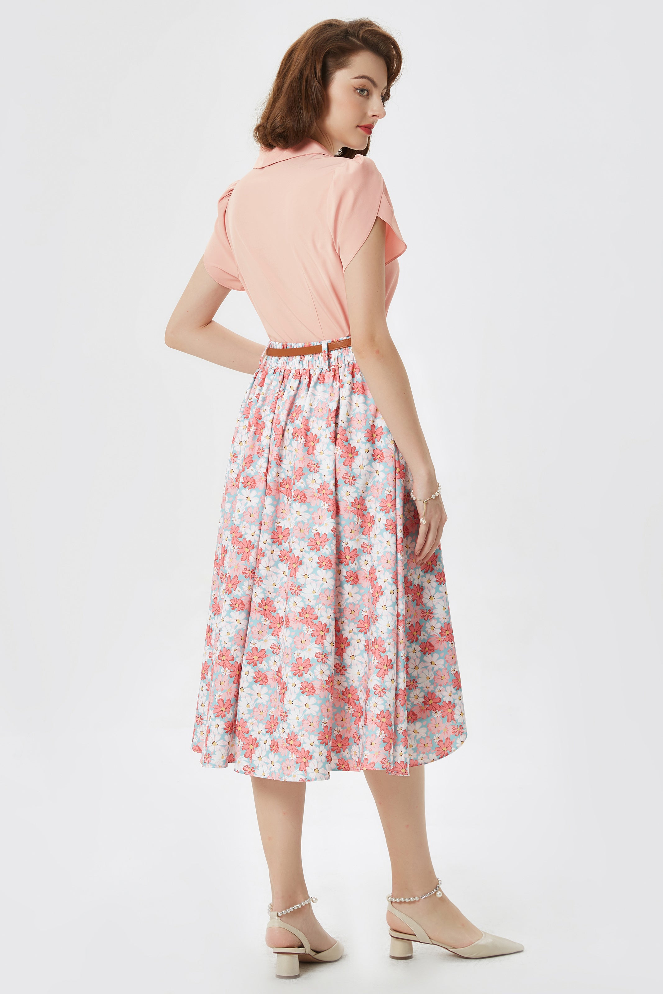 belle poque Business Casual Shirts Tops Summer Button Blouse for Women