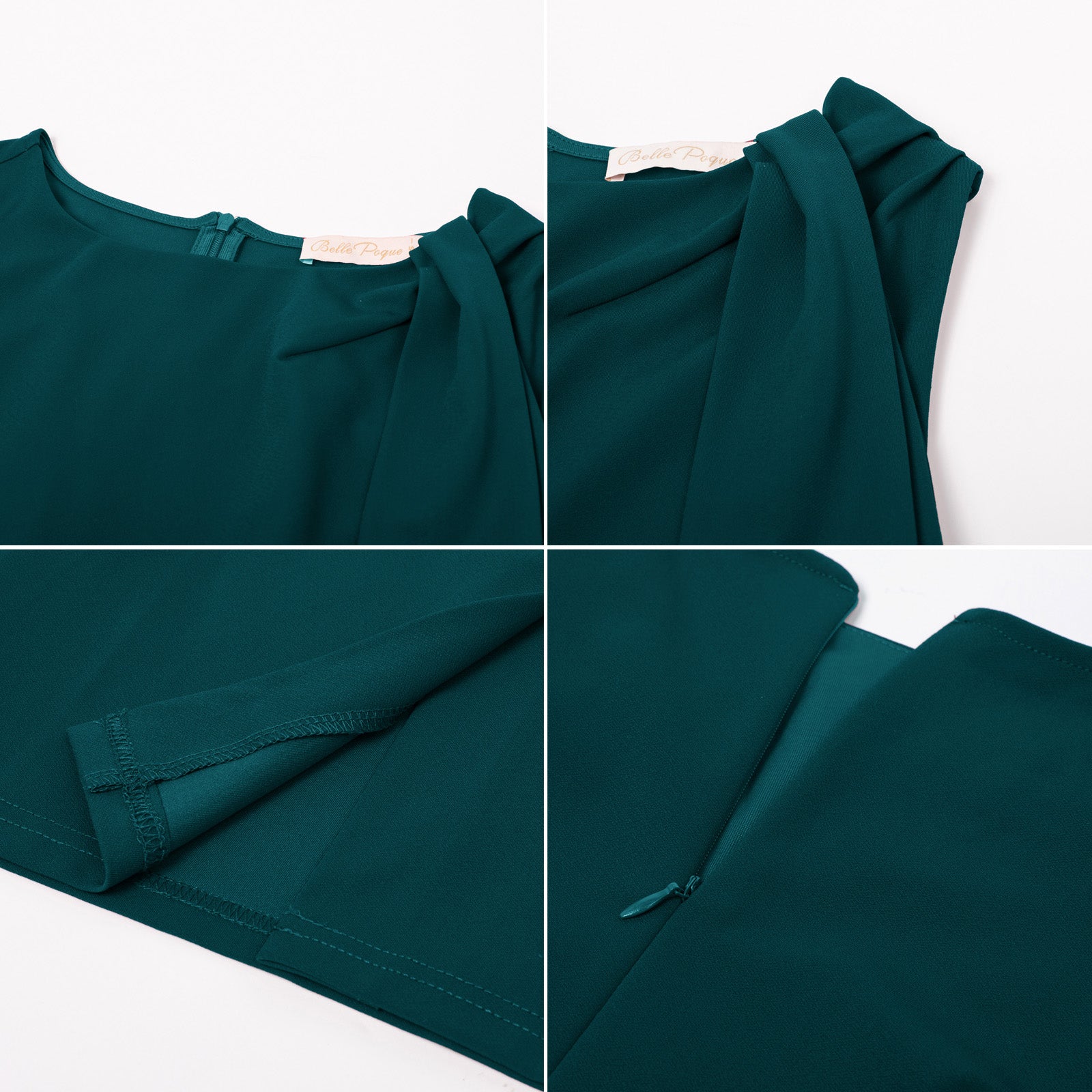 belle poque Seckill Offer⌛Sleeveless Ruched Bodycon Dress with Tie Shoulder Business Cocktail Party Wedding Guest Dress