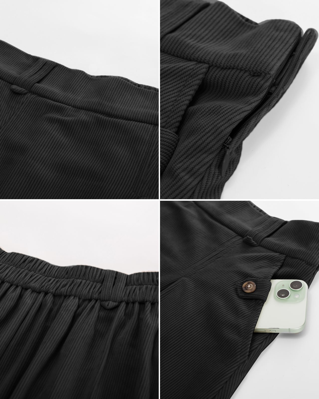 belle poque Vintage Swing Skirt Elastic Waist Flared A-Line Mid-Calf Skirt