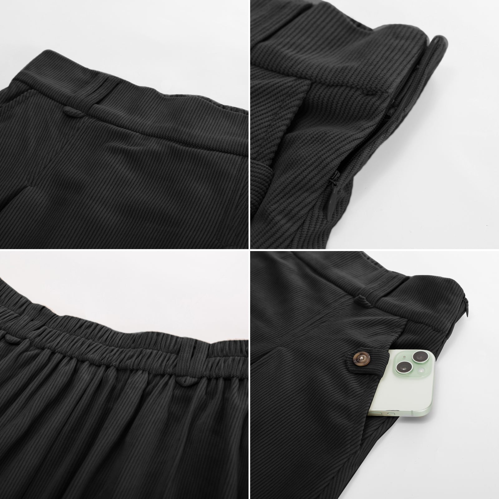 belle poque Vintage Swing Skirt Elastic Waist Flared A-Line Mid-Calf Skirt