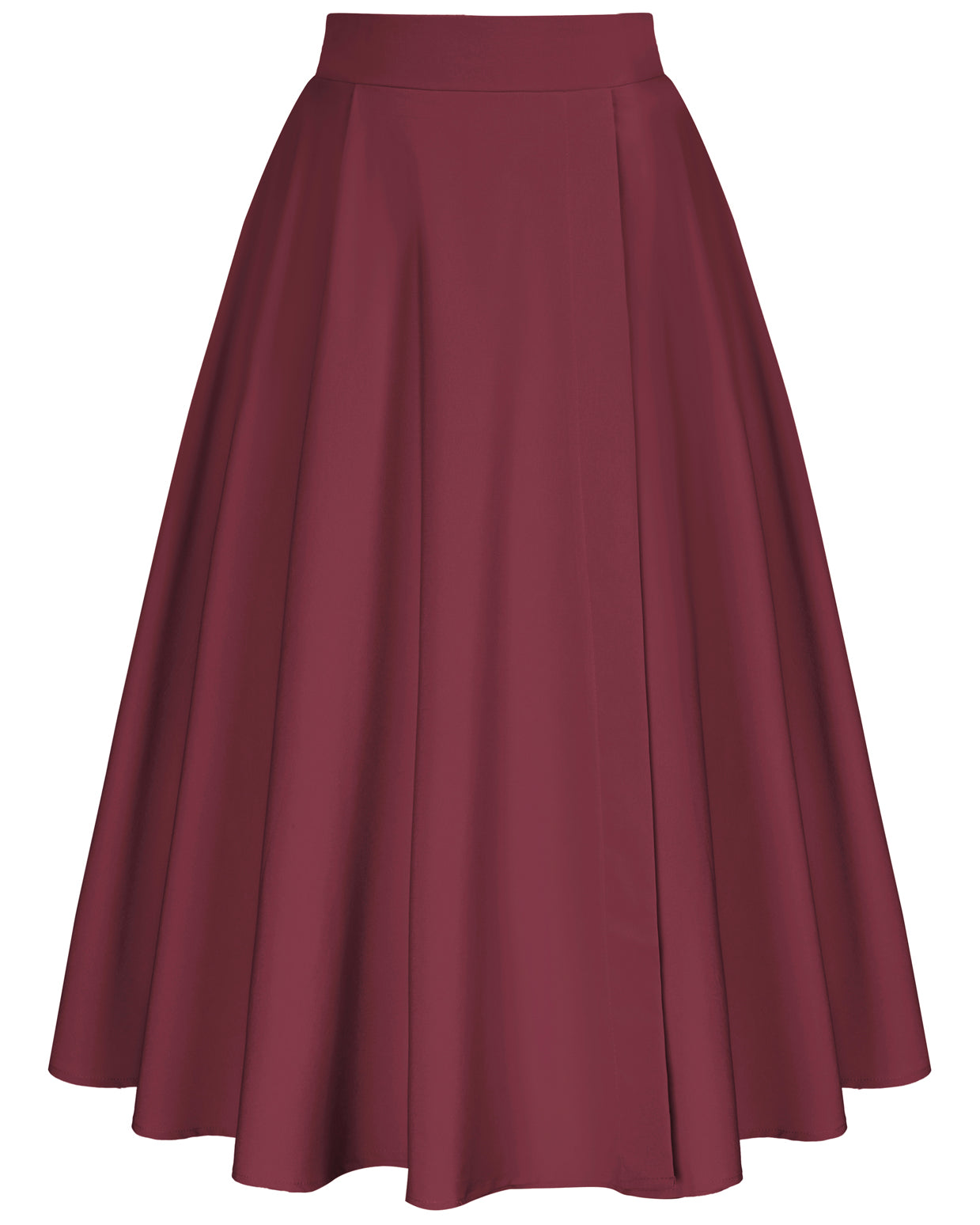 belle poque Vintage Skirts with Side Slit High Waisted Midi A-Line Flowy Skirts with Pockets