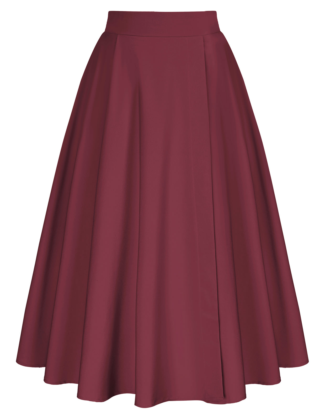 belle poque Vintage Skirts with Side Slit High Waisted Midi A-Line Flowy Skirts with Pockets