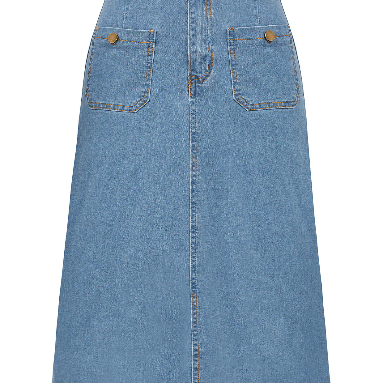 belle poque Denim Skirt with Belt Knee Length High Waisted Jean Skirts for Women Light Blue