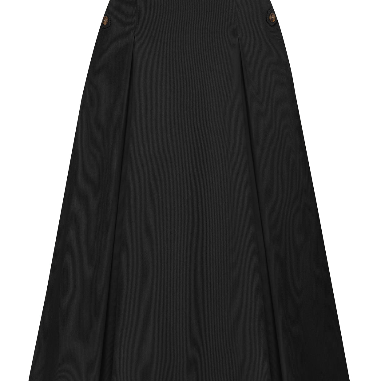belle poque Vintage Swing Skirt Elastic Waist Flared A-Line Mid-Calf Skirt Black
