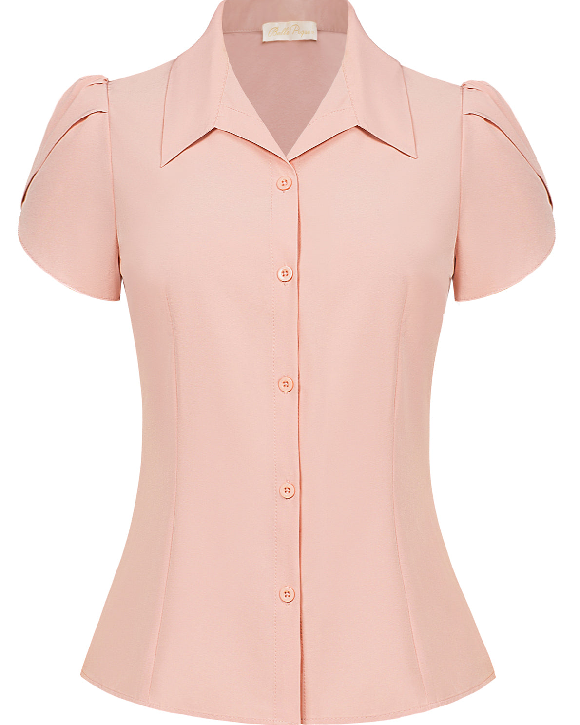 belle poque Business Casual Shirts Tops Summer Button Blouse for Women