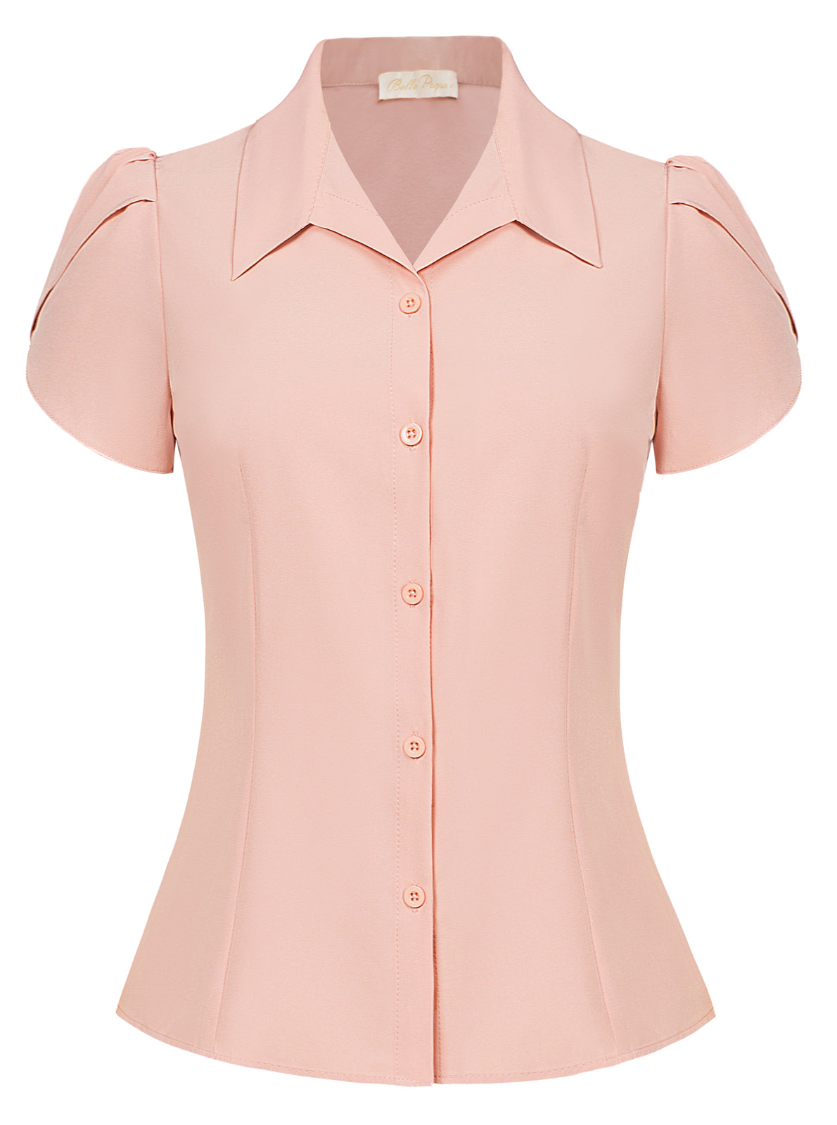 belle poque Business Casual Shirts Tops Summer Button Blouse for Women