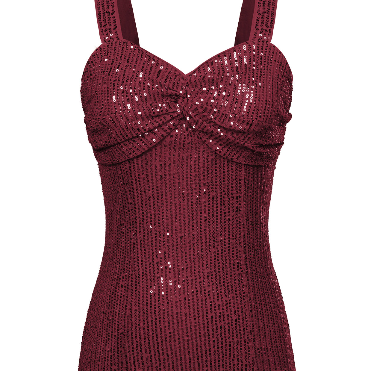 belle poque Seckill Offer⌛Vintage Sequined Tops Slim Fit Knotted Bodice Party Tops Wine