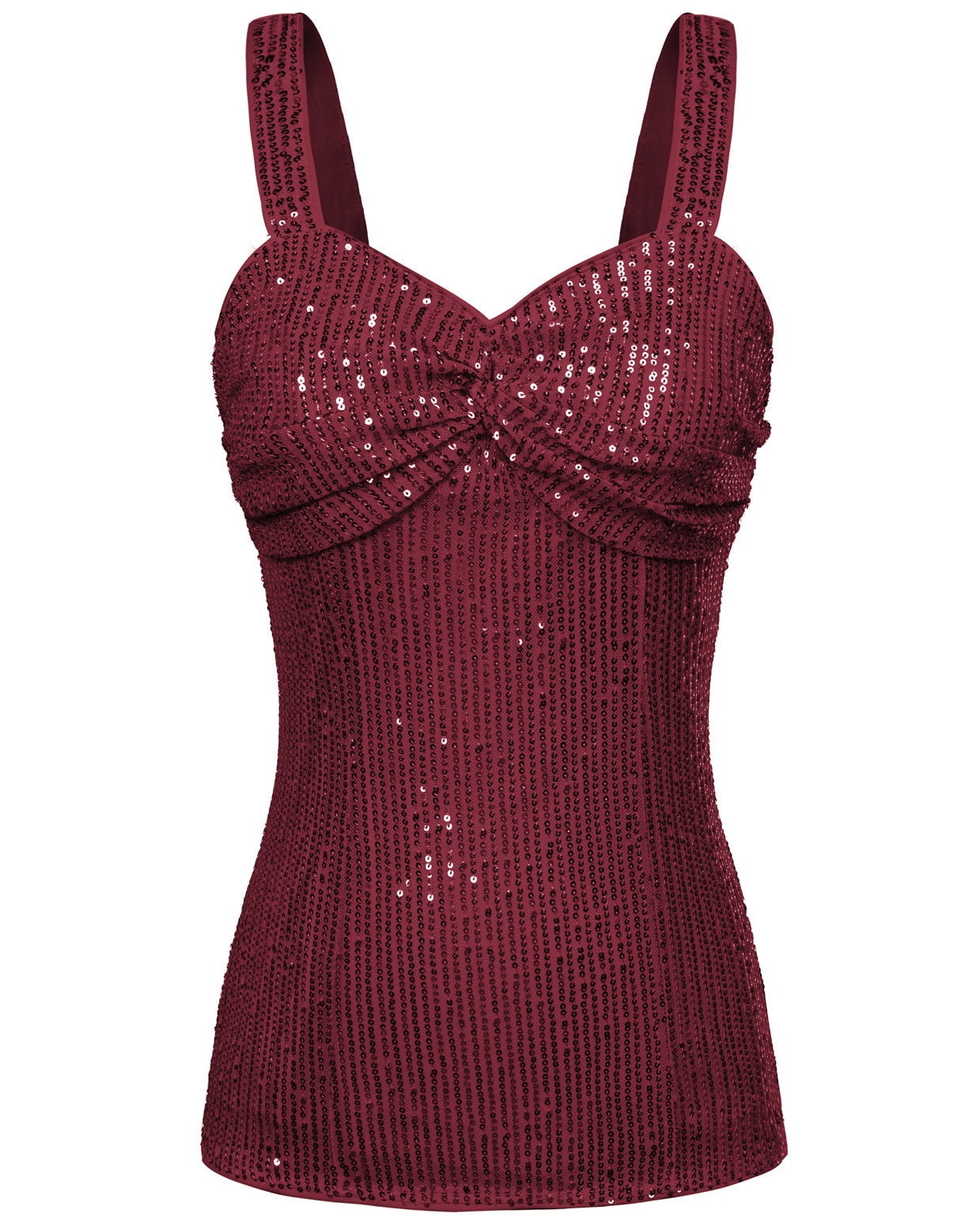 belle poque Seckill Offer⌛Vintage Sequined Tops Slim Fit Knotted Bodice Party Tops Wine