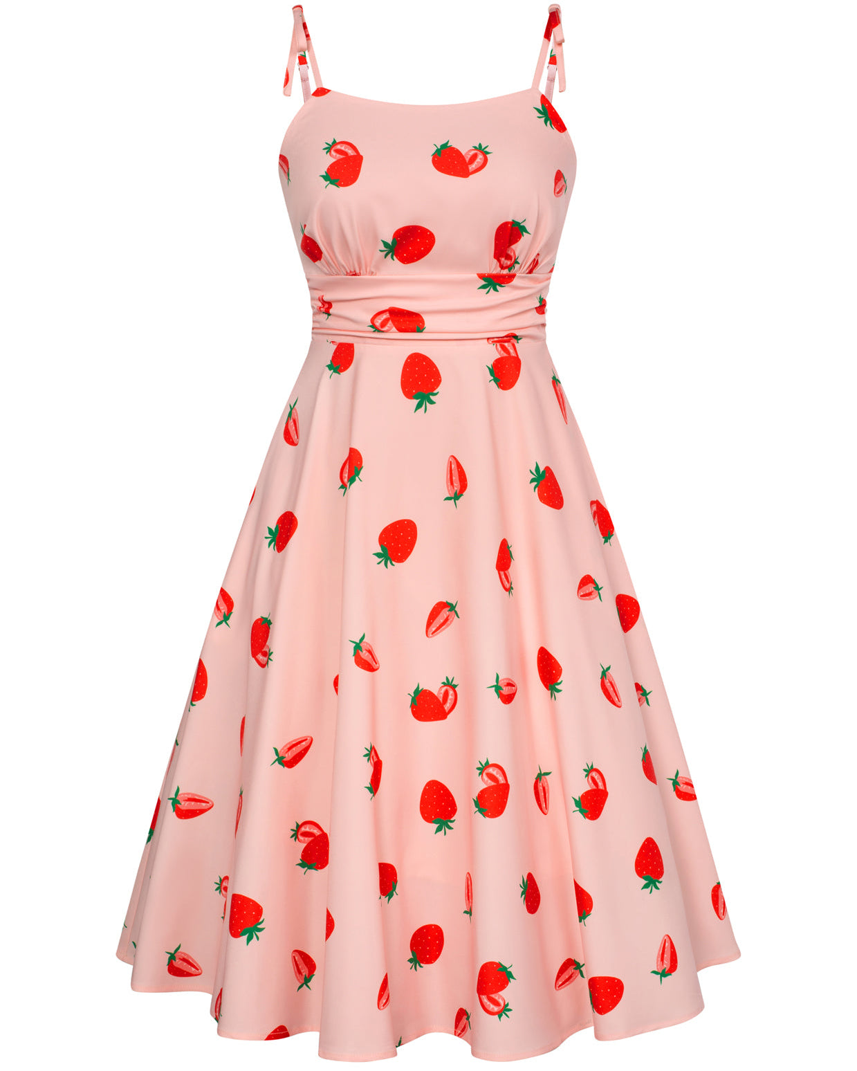 belle poque Summer Slip Dresses for Women Spaghetti Strap Midi Sun Dress Cute Casual Dress with Pockets Strawberry