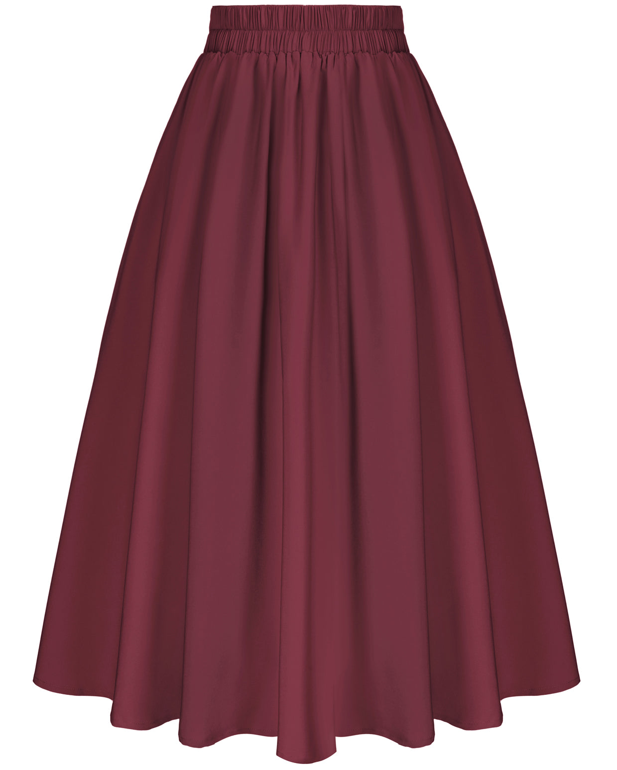 belle poque Vintage Skirts with Side Slit High Waisted Midi A-Line Flowy Skirts with Pockets