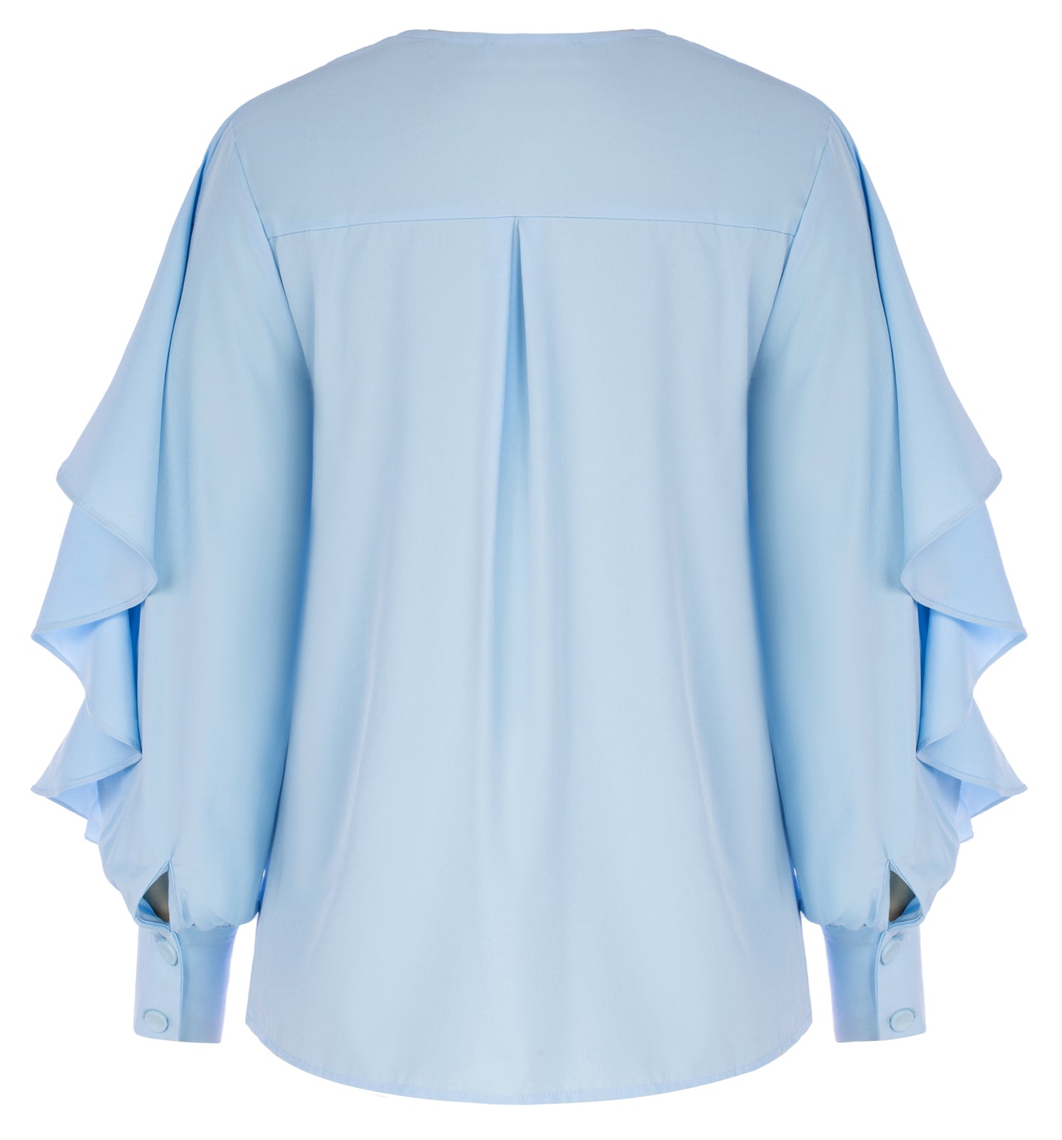 belle poque Seckill Offer⌛Ruffle Decorated Shirt Long Sleeve V-Neck Button-up Tops
