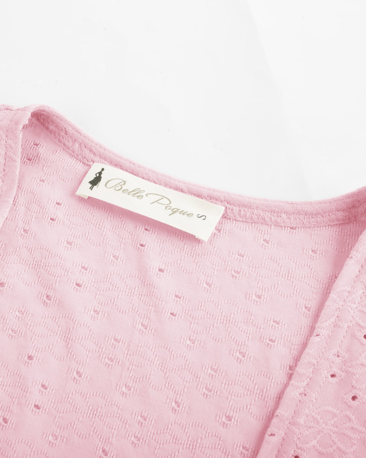 belle poque Women Vintage Hollowed-out Shrug Ruched Short Sleeve Open Front Tops