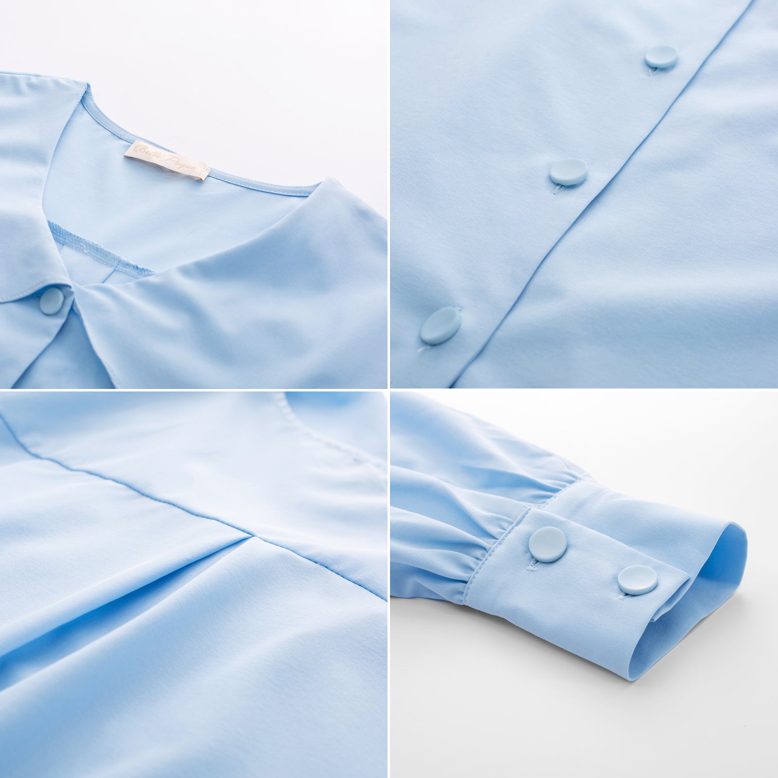 belle poque Seckill Offer⌛Ruffle Decorated Shirt Long Sleeve V-Neck Button-up Tops