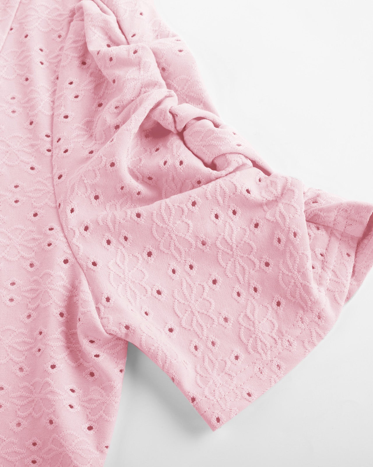 belle poque Women Vintage Hollowed-out Shrug Ruched Short Sleeve Open Front Tops