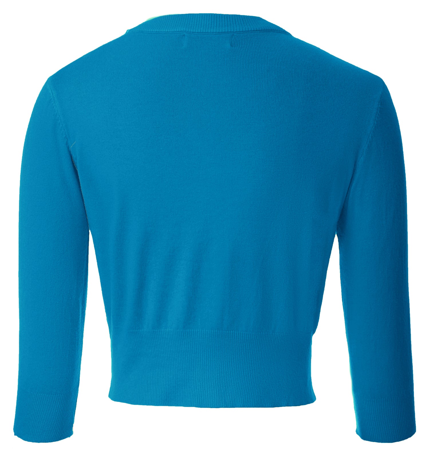 belle poque Cropped Cardigan 3/4 Sleeve V-Neck Button-up Sweater Knitwear