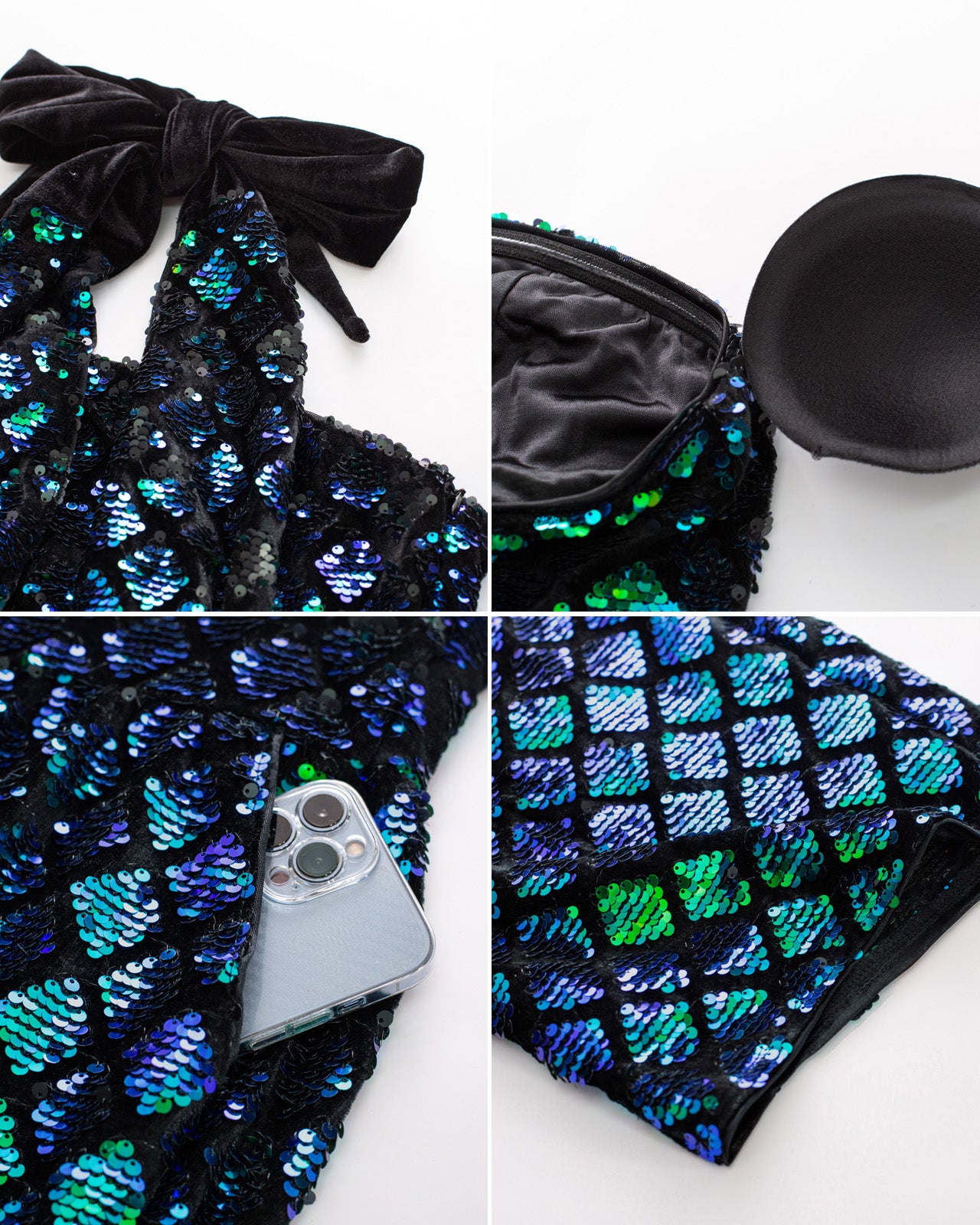 belle poque Sequined Jumpsuit Defined Waist Backless Halterneck Jumpsuit