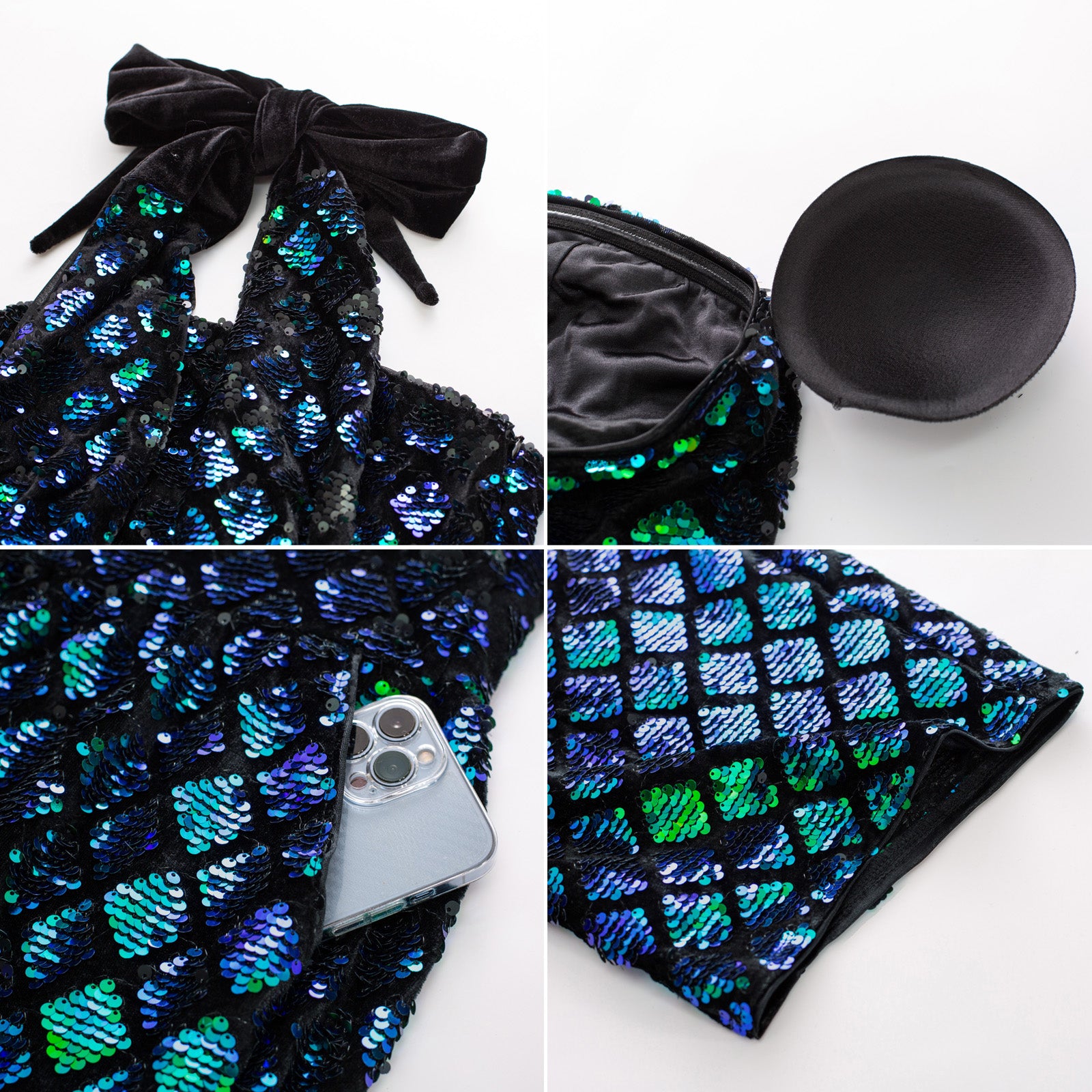 belle poque Sequined Jumpsuit Defined Waist Backless Halterneck Jumpsuit