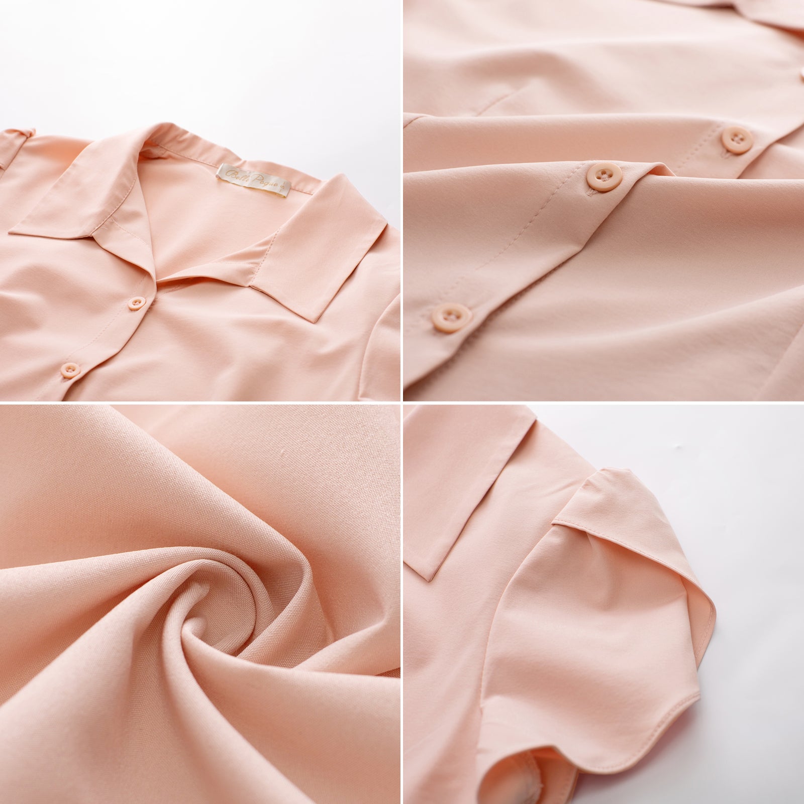 belle poque Business Casual Shirts Tops Summer Button Blouse for Women