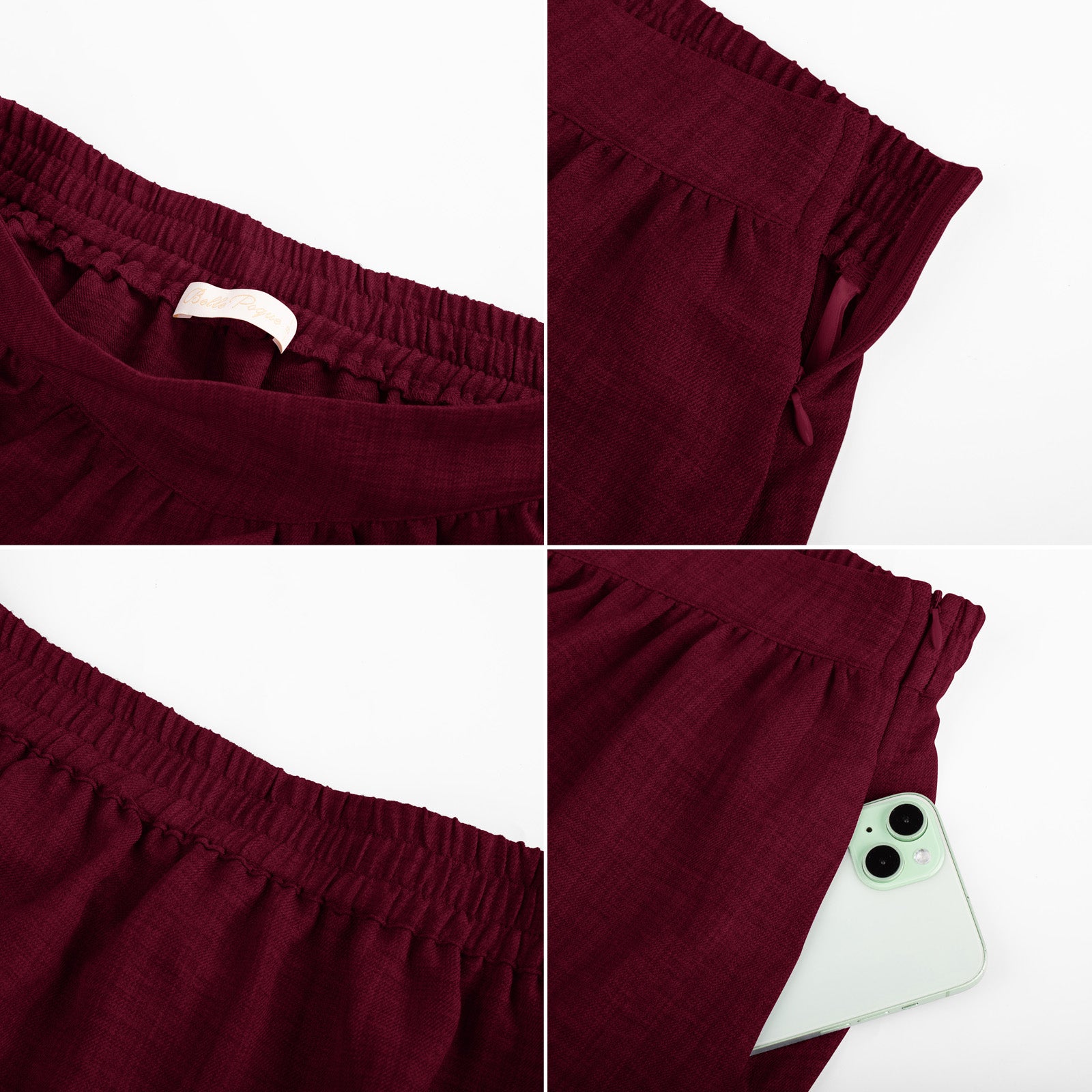 belle poque Vintage Vocation Skirts for Women Tiered Long Skirts Ruffle Skirt with Pockets