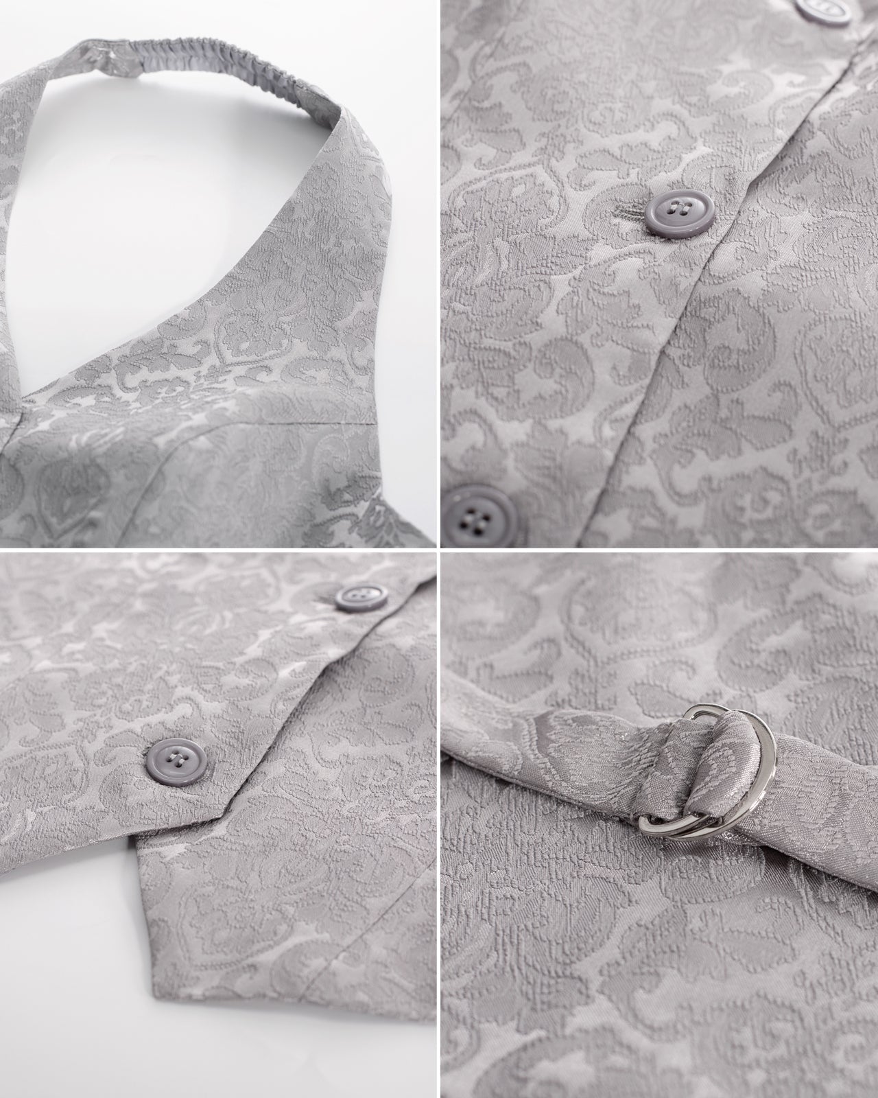 belle poque Printed Halter Vest Backless V-Neck Single Breasted Handkerchief Hem Coat