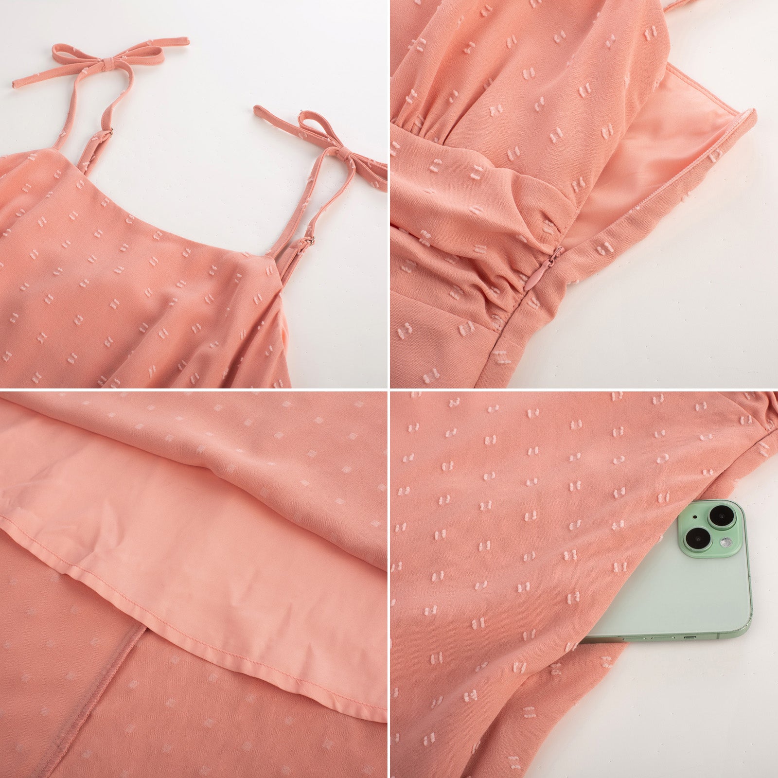 belle poque BP Women Vintage Swiss Dots Dress Spaghetti Straps Flared A-Line Dress