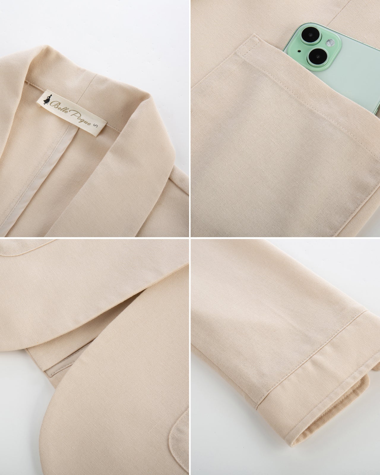 belle poque BP Women Vintage Shawl Lapel Blazer Coat OL One-Button Back Slit Suit Coat