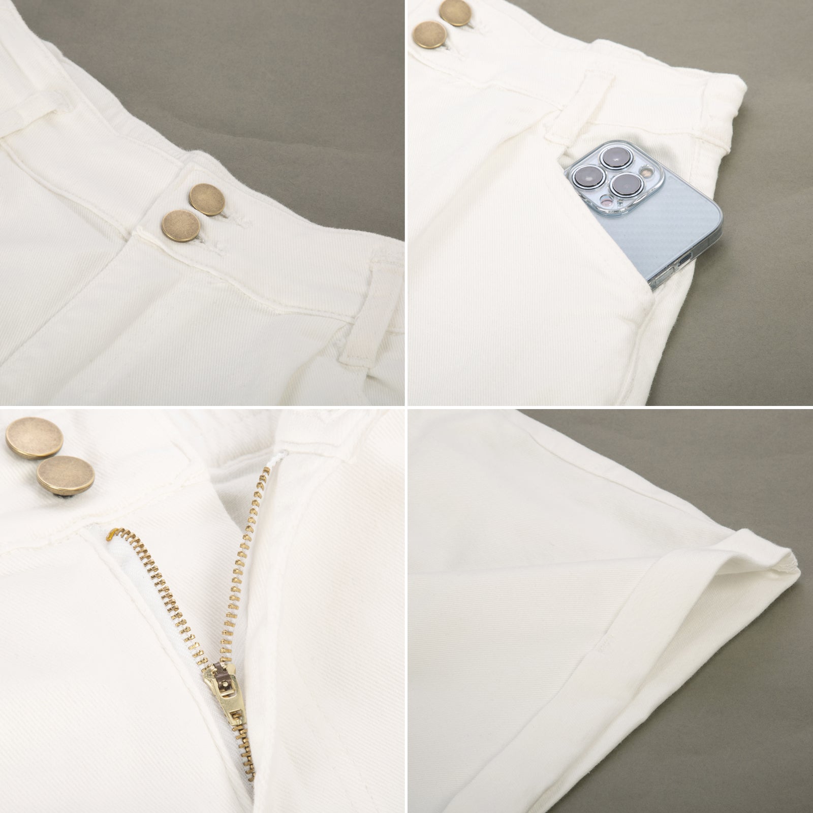 belle poque Bermuda Shorts Elastic Waist Wide Leg Shorts with Pockets & Belts