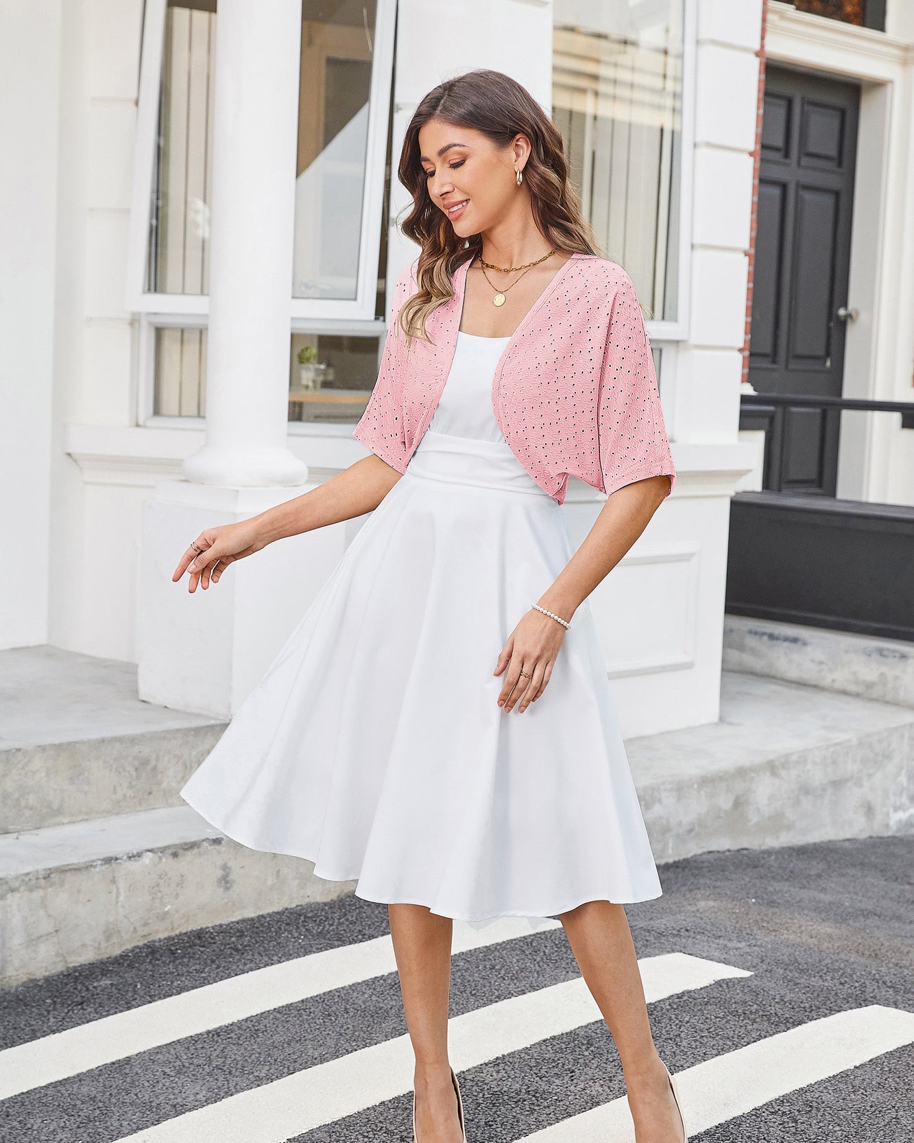 belle poque Vintage Open Front Bolero Shrug Batwing Short Sleeve