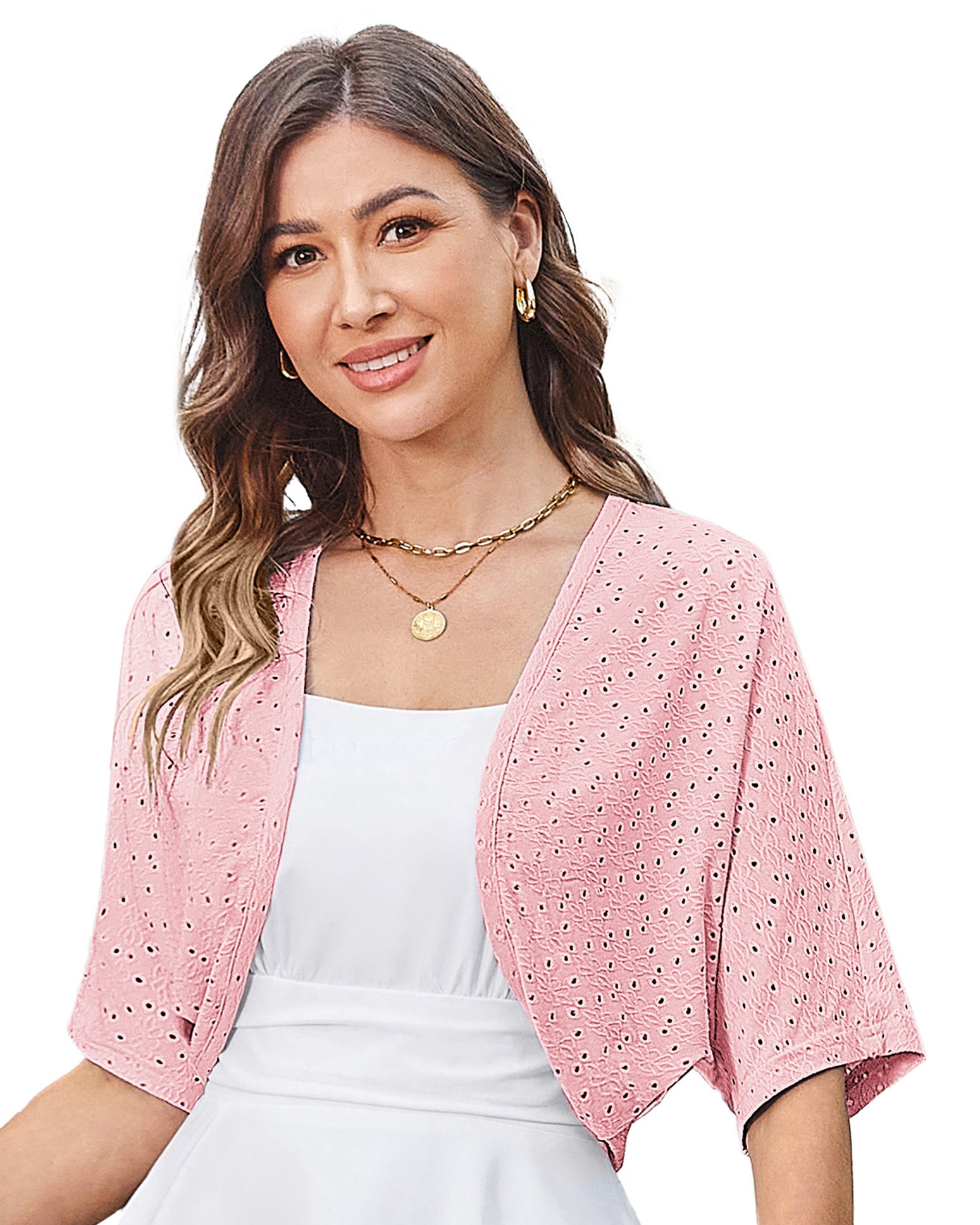 belle poque Vintage Open Front Bolero Shrug Batwing Short Sleeve