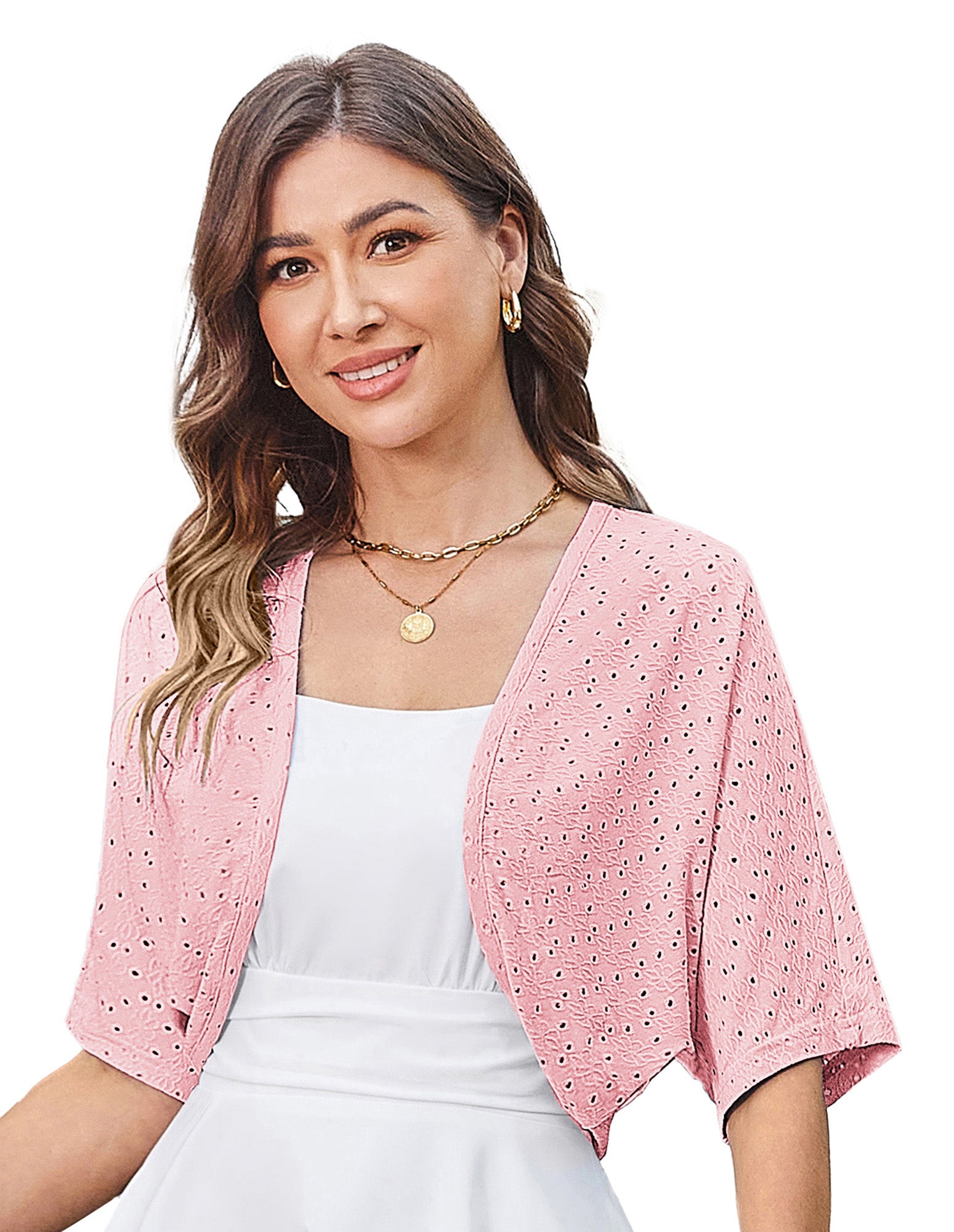 belle poque Vintage Open Front Bolero Shrug Batwing Short Sleeve