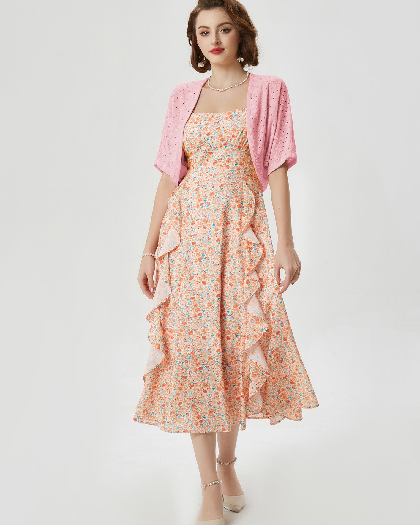 belle poque Vintage Open Front Bolero Shrug Batwing Short Sleeve