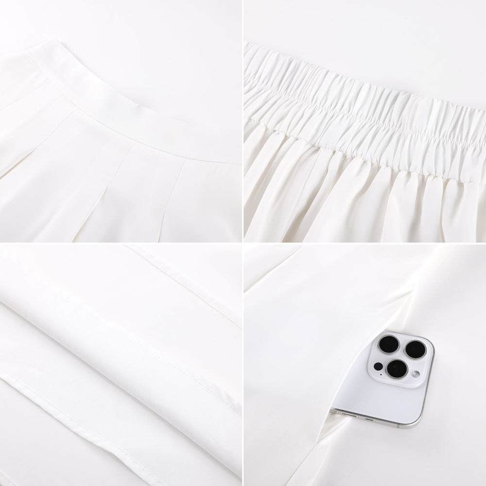 belle poque 2026 Women Spring Vintage Chiffon Skirt Below Knee Flared A-Line Skirt