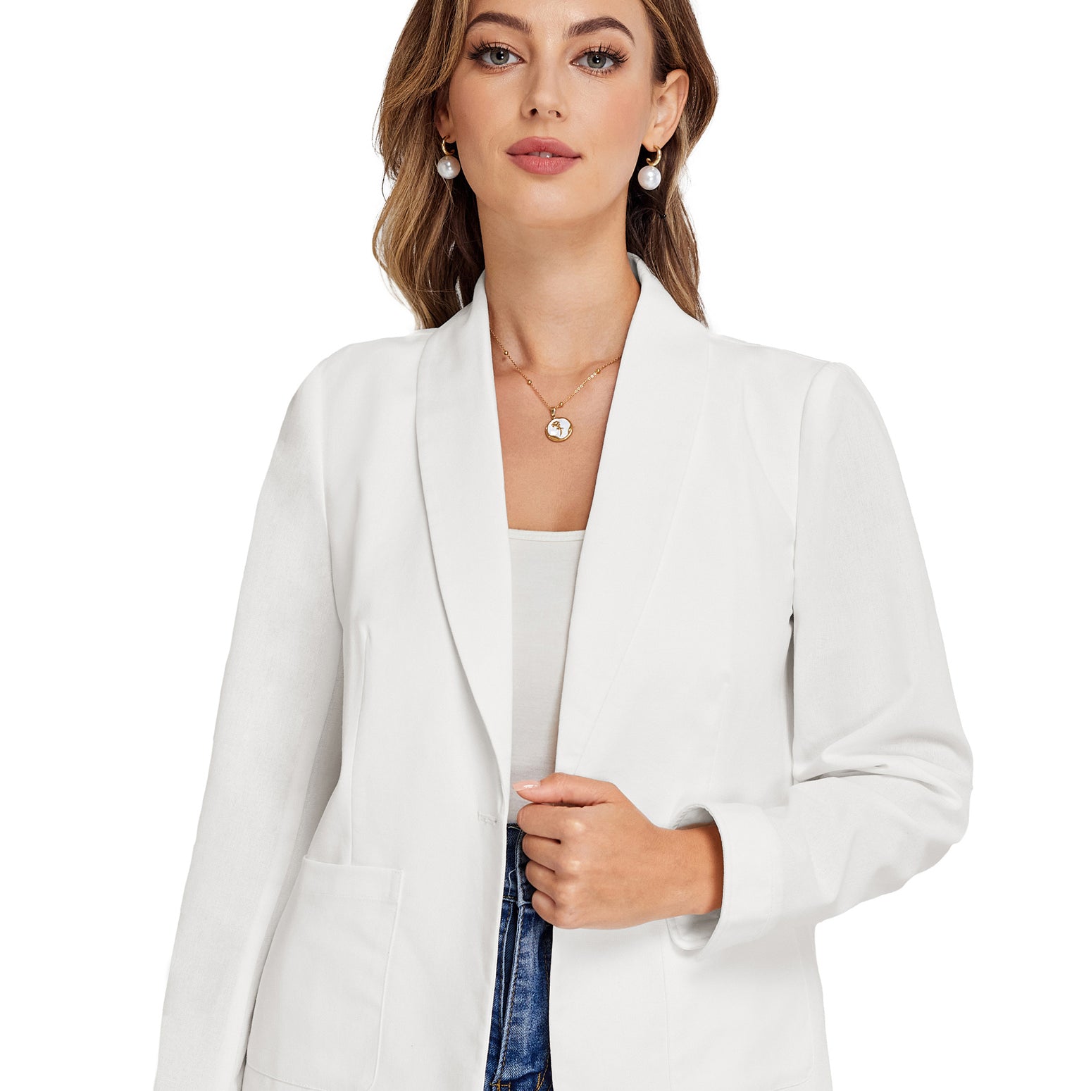 belle poque BP Women Vintage Shawl Lapel Blazer Coat OL One-Button Back Slit Suit Coat apricot
