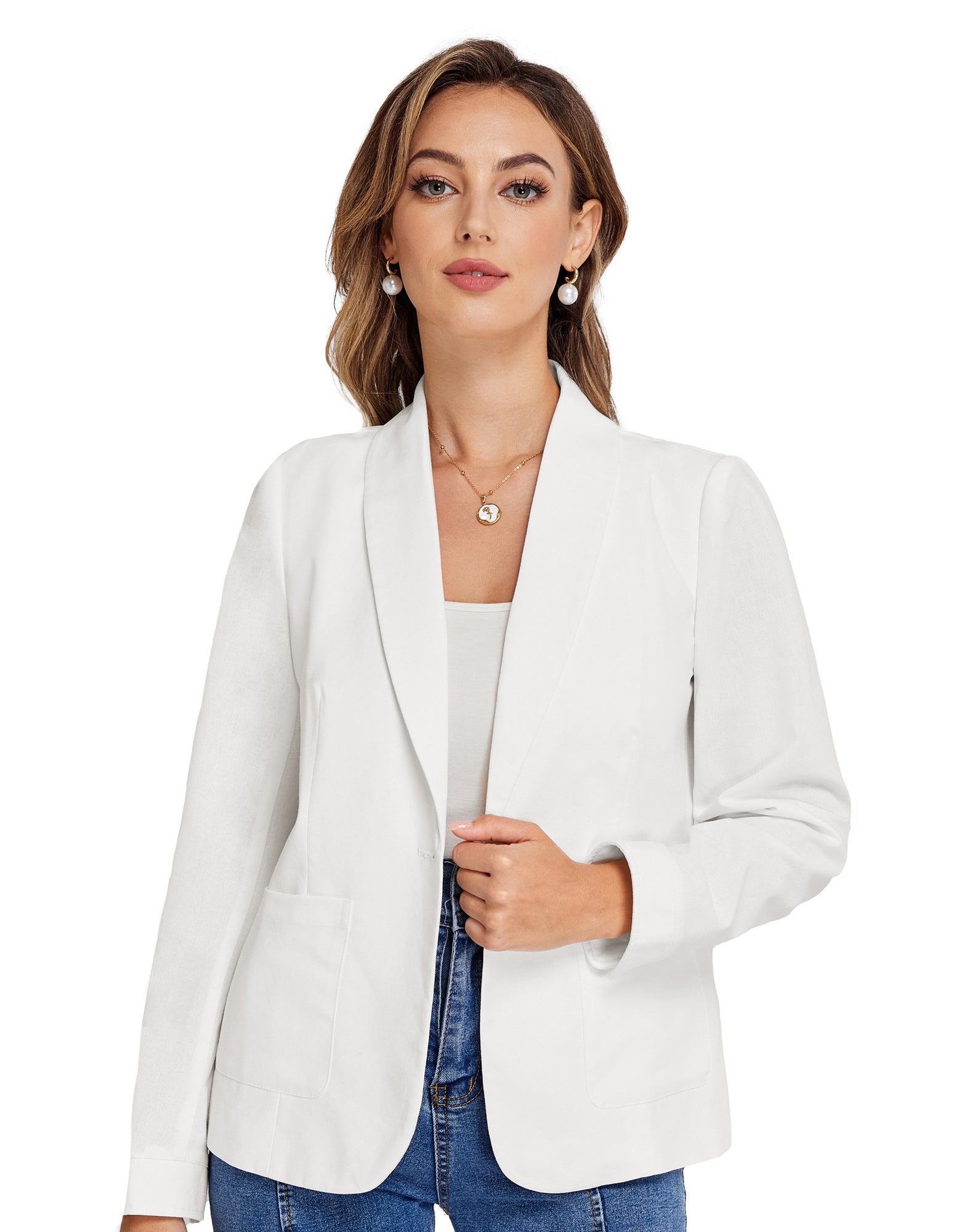 belle poque BP Women Vintage Shawl Lapel Blazer Coat OL One-Button Back Slit Suit Coat apricot