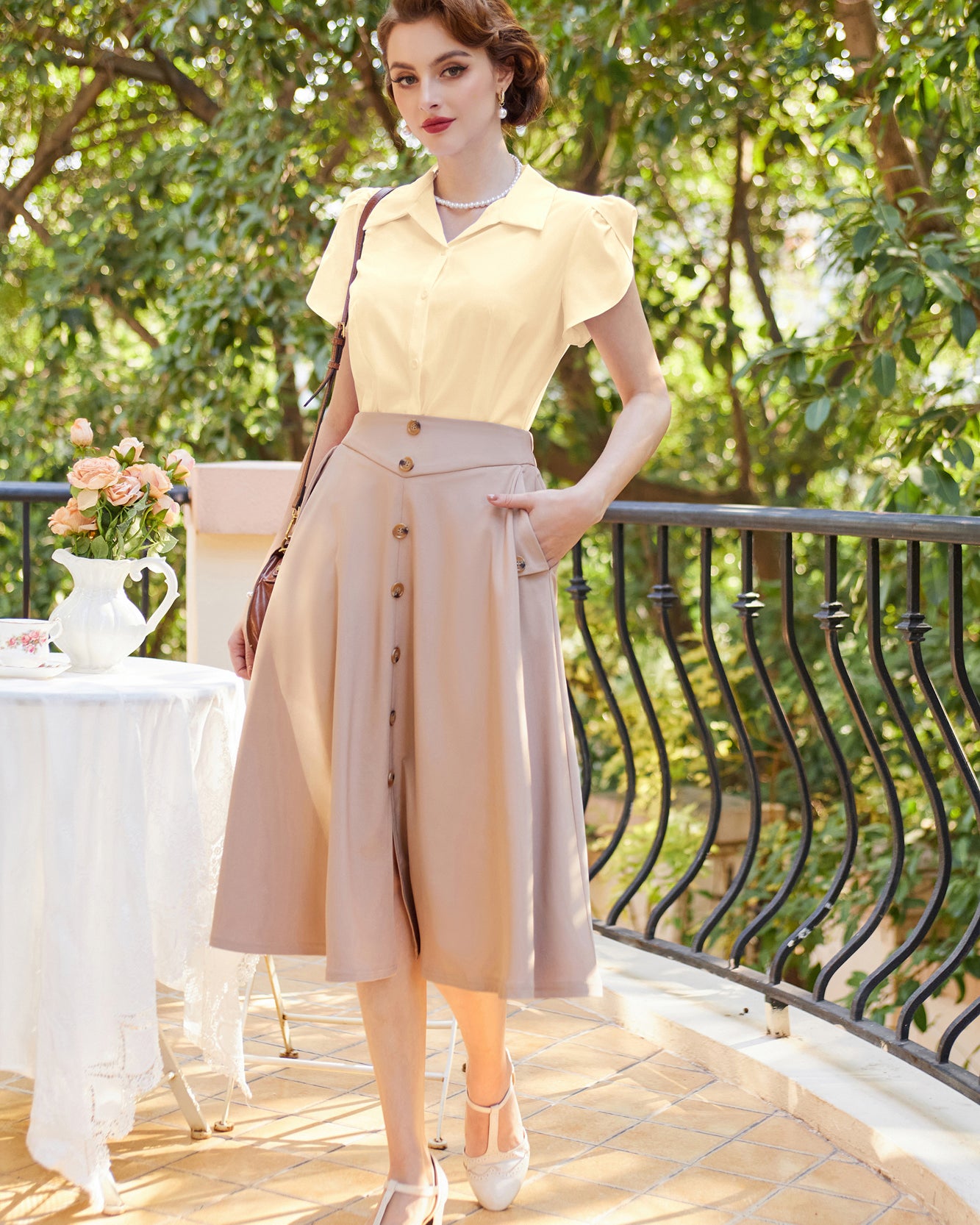 belle poque Business Casual Shirts Tops Summer Button Blouse for Women