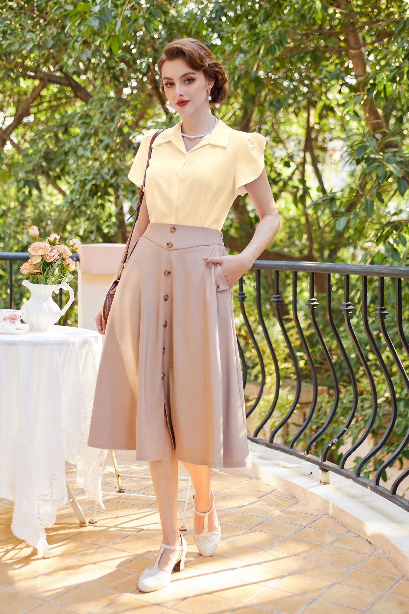 belle poque Business Casual Shirts Tops Summer Button Blouse for Women