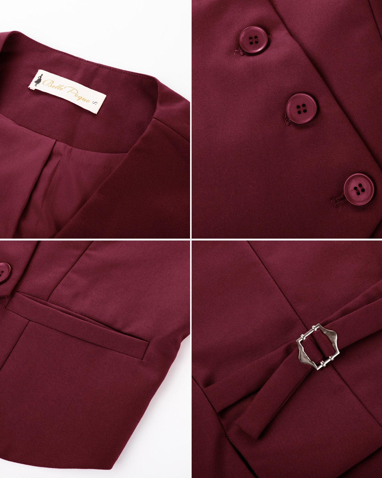 belle poque Vintage Oblique Placket Vest Coat V-Neck Handkerchief Hem Waistcoat